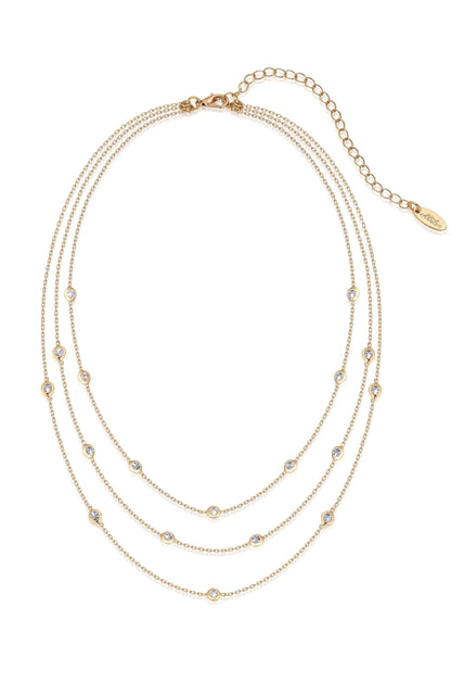Perfect Crystal Dotted Layered Necklace full