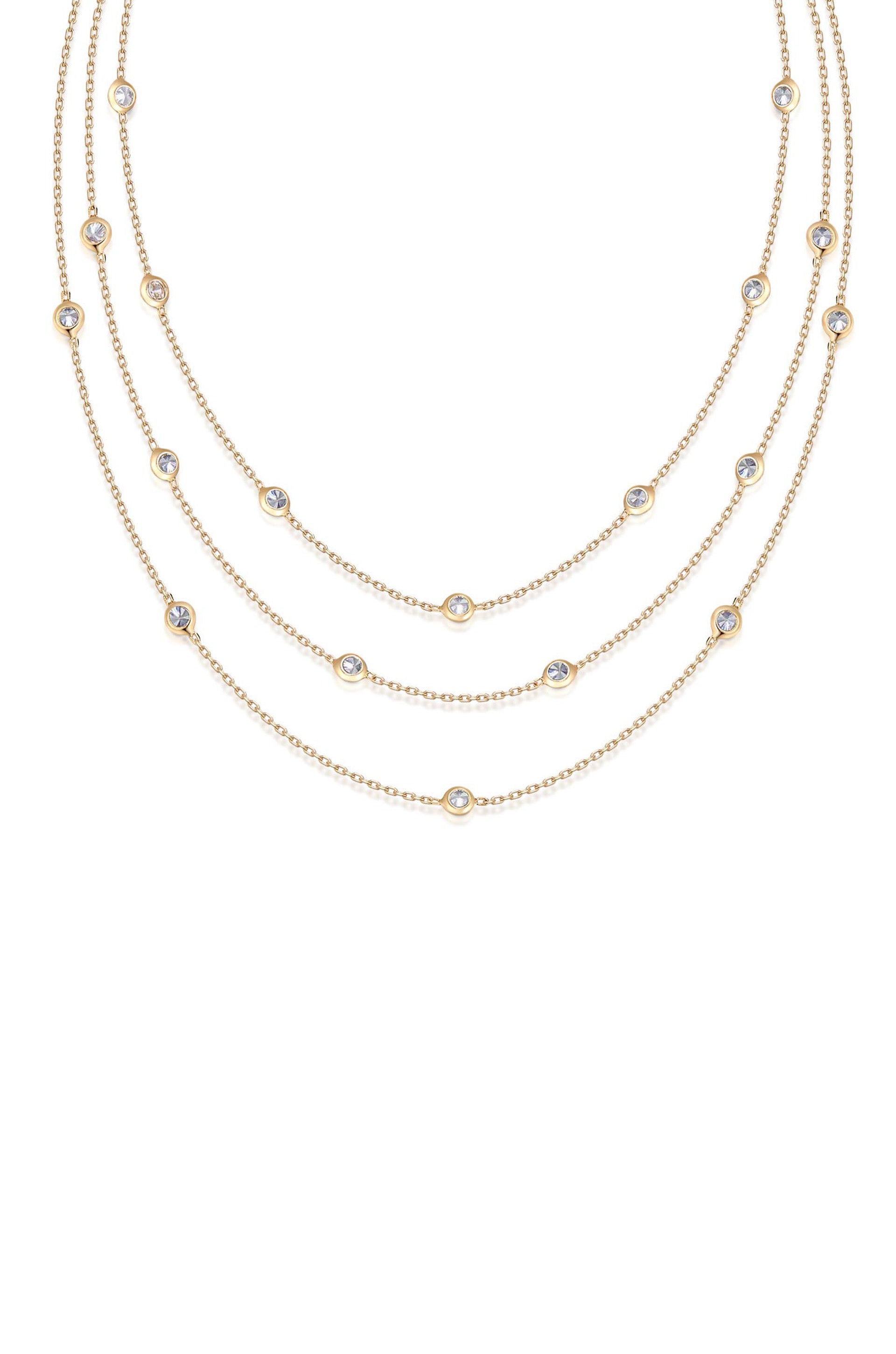 Perfect Crystal Dotted Layered Necklace