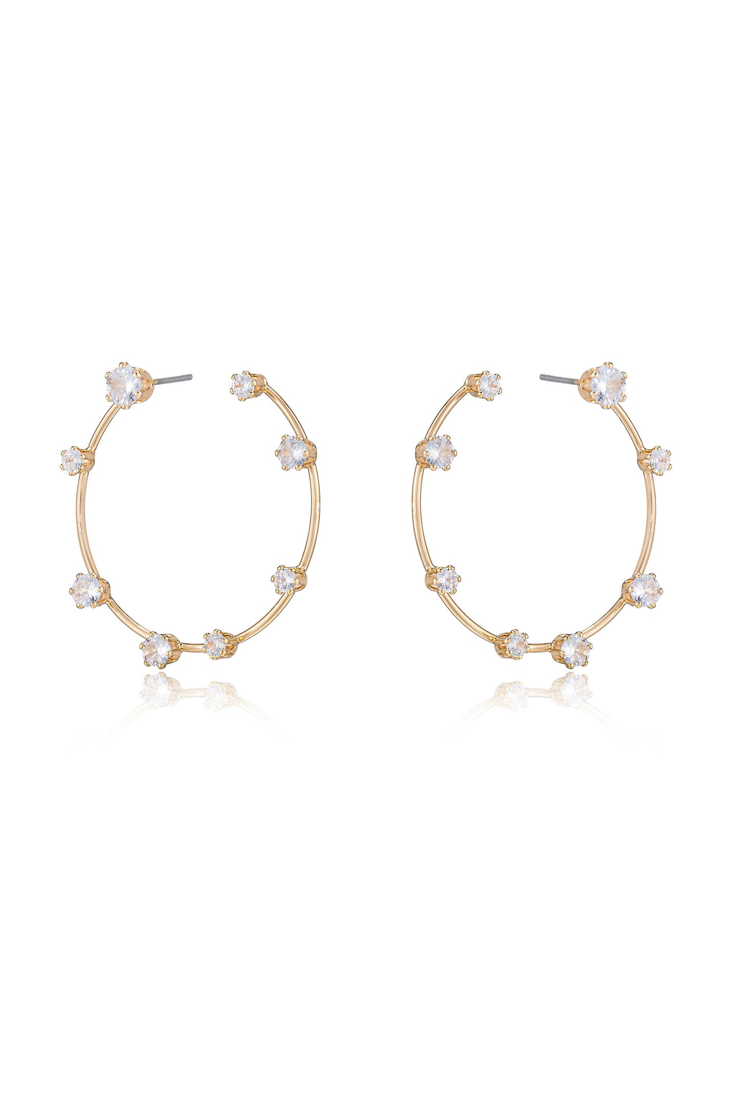 Celestial Large Wire & Crystal Ring Earrings side