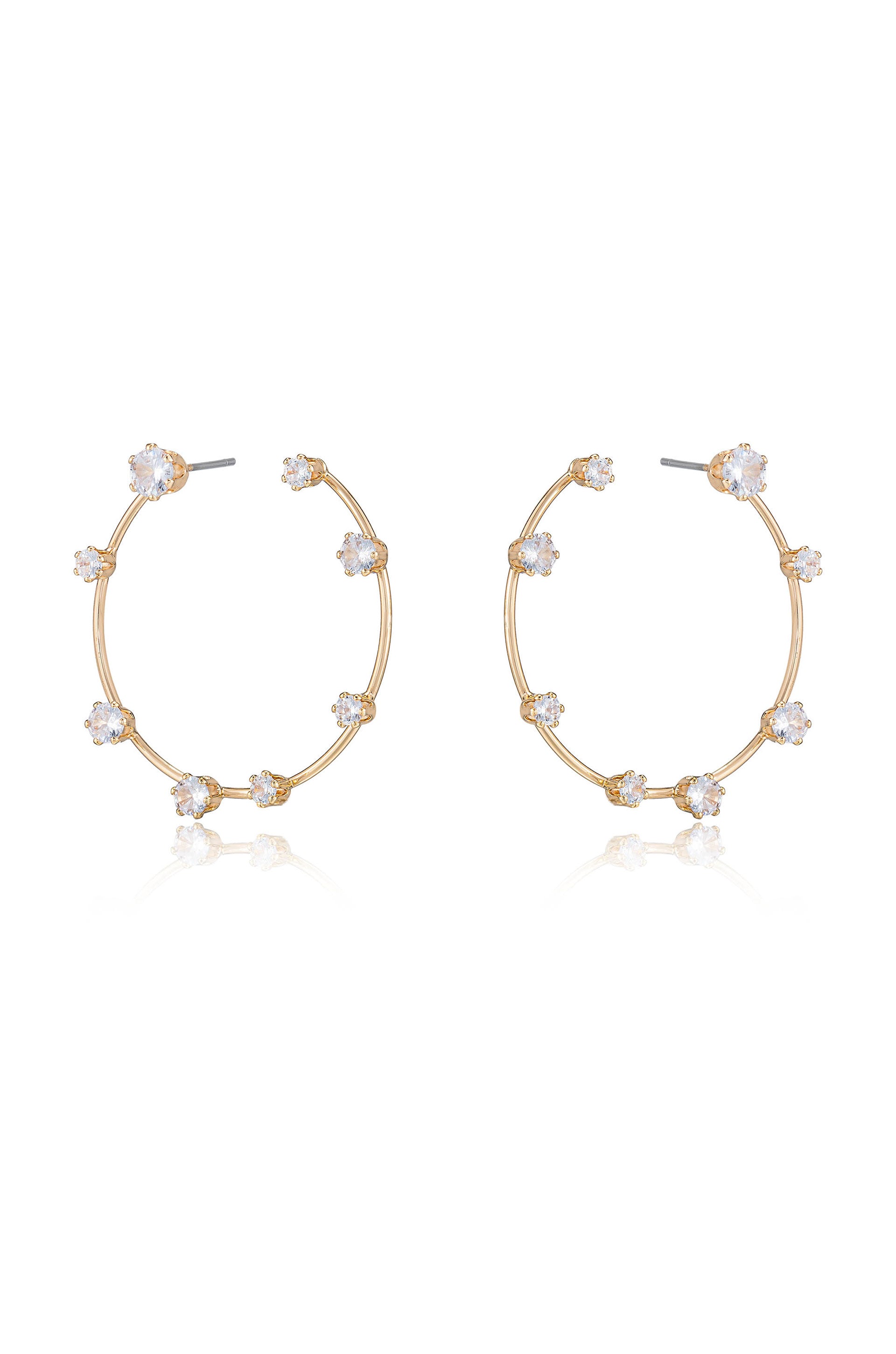 Celestial Large Wire & Crystal Ring Earrings side