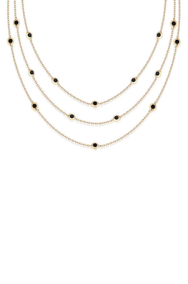 Crystal Dot Layered Necklace