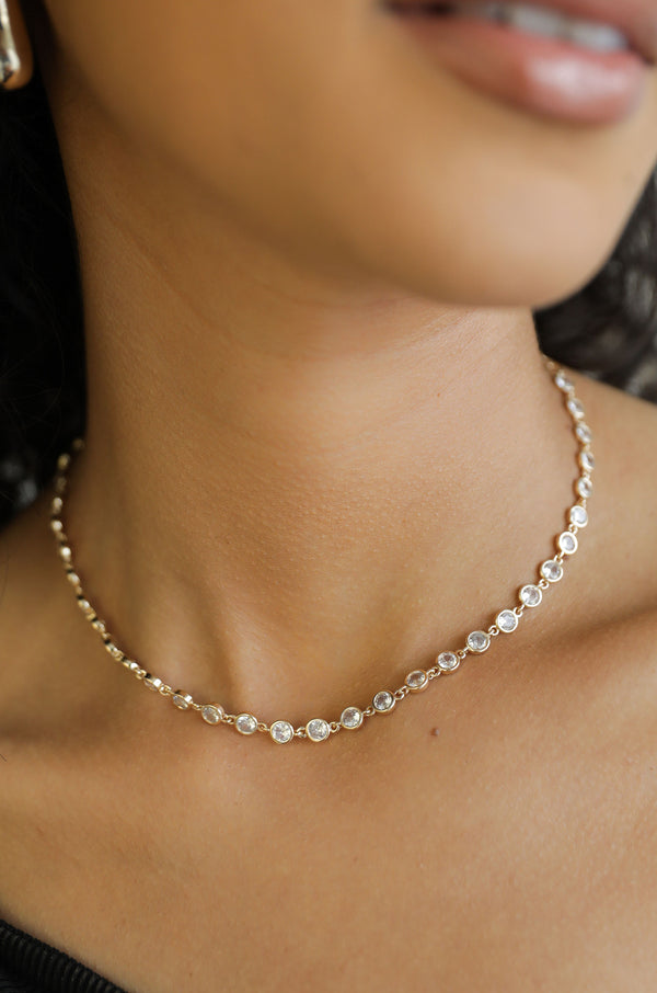 Crystal Disc and Link Necklace Second
