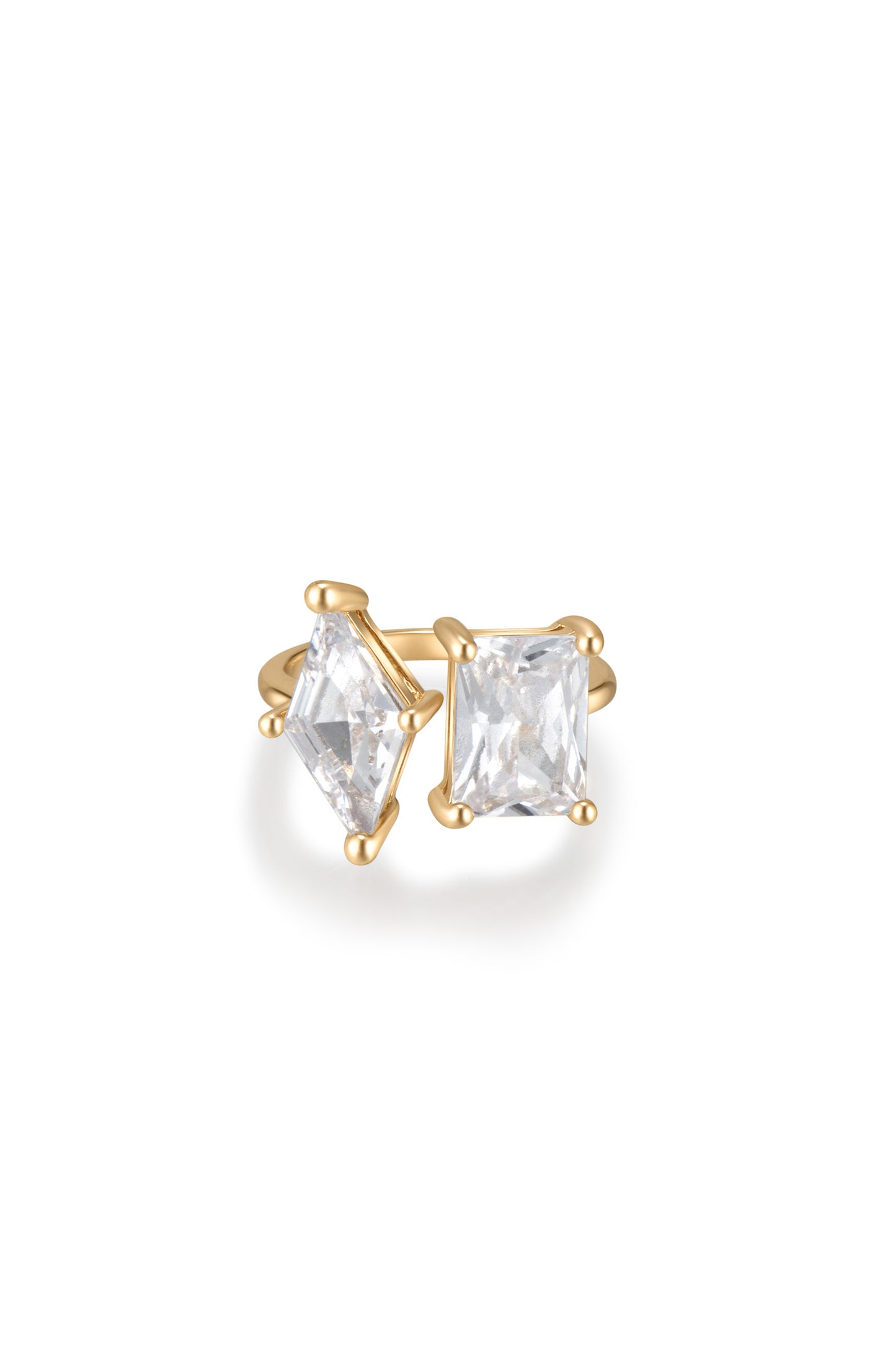 Geometric Statement 18k Gold Plated Ring