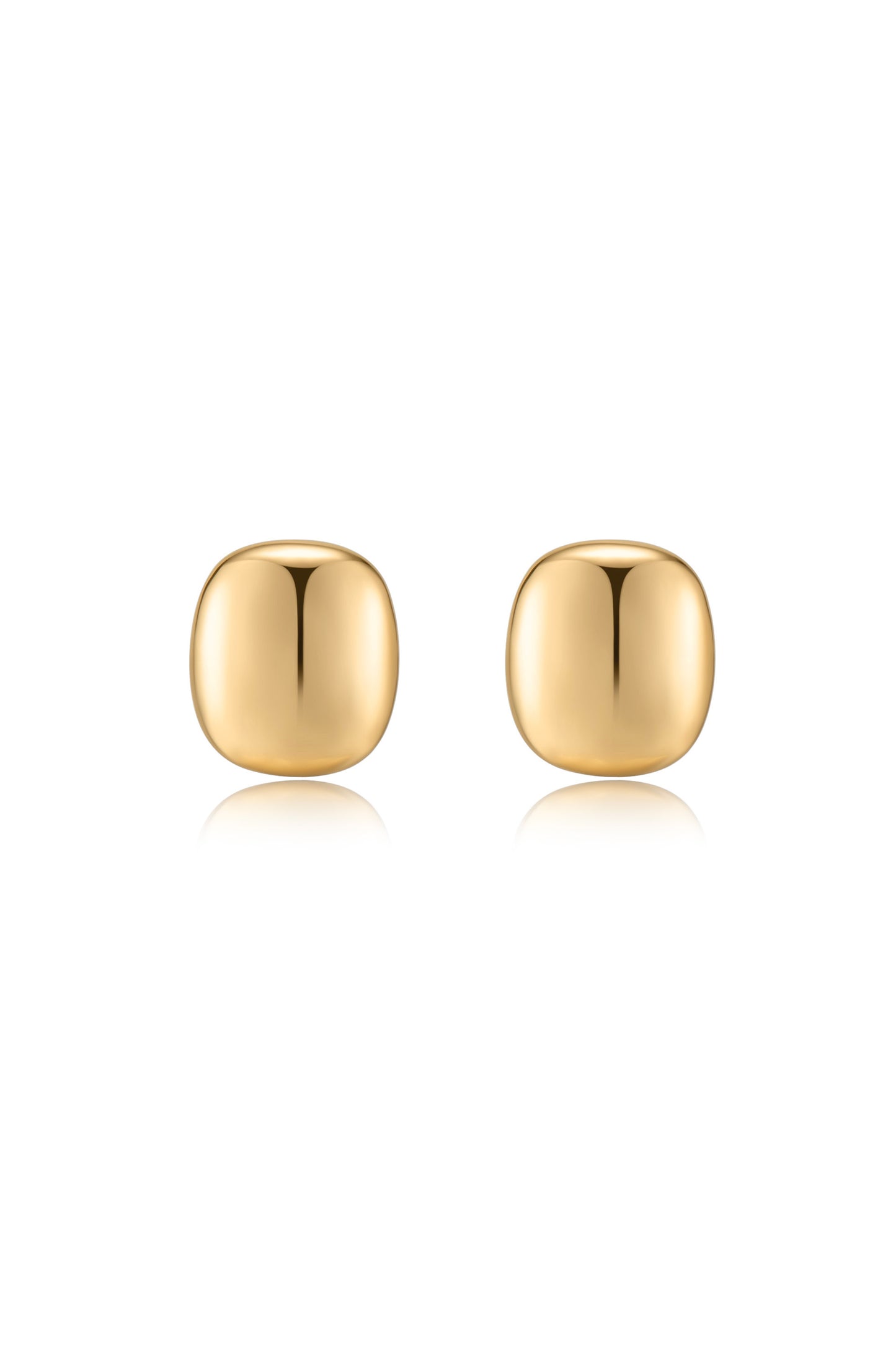 Minimal Curved Square Stud Earrings 18k Gold Plated