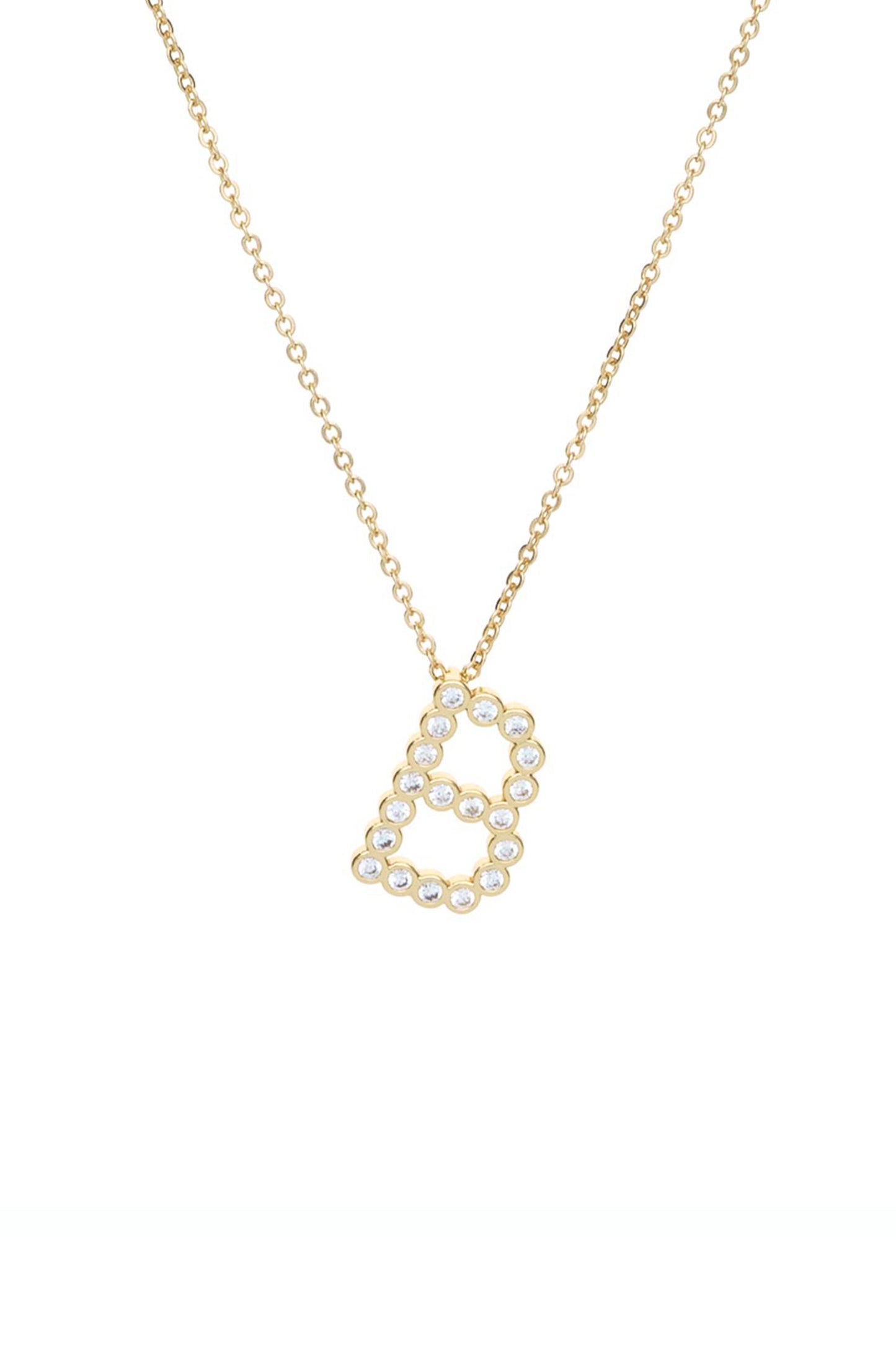 Simple Crystal Initial Necklace letter B
