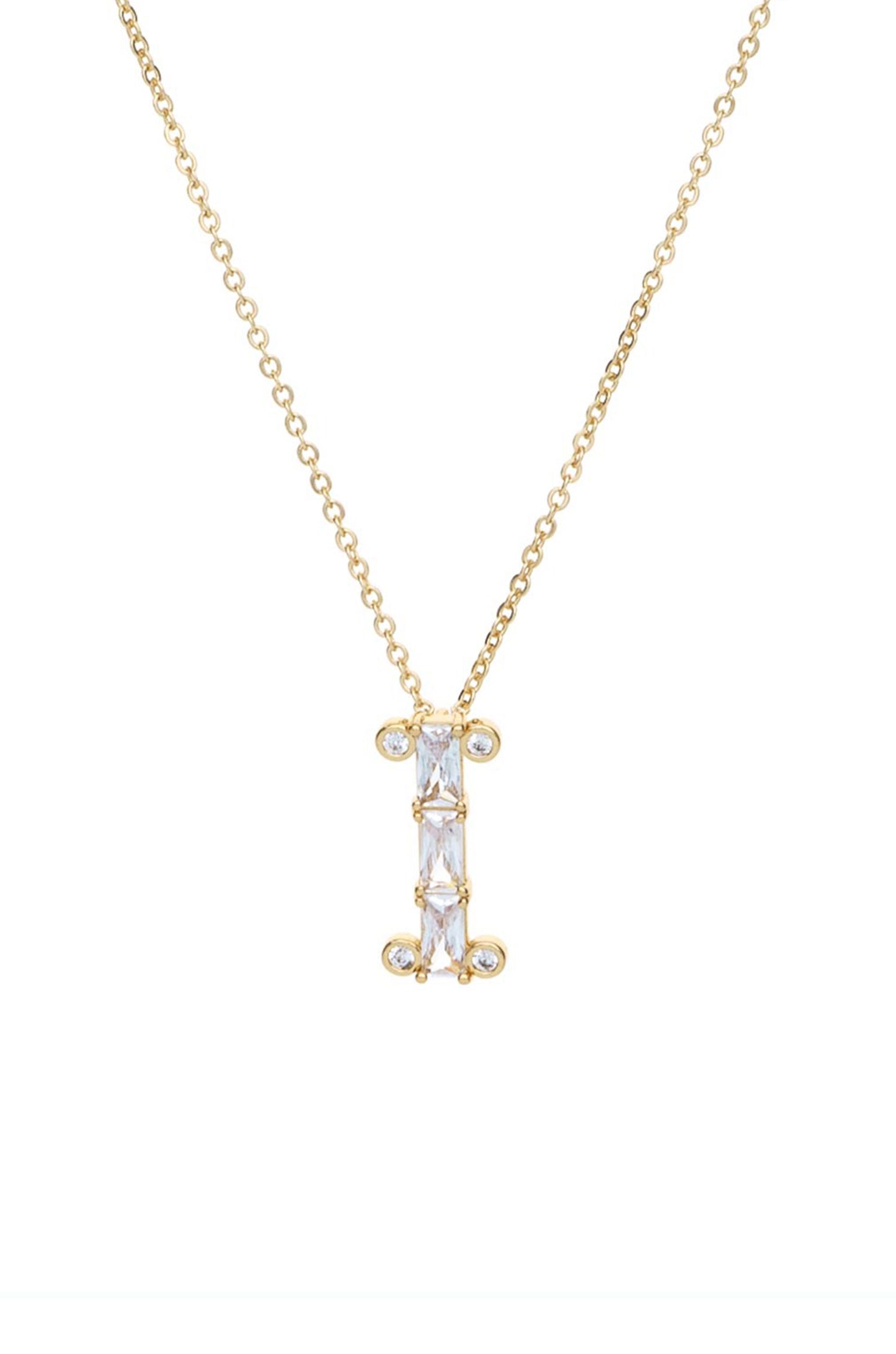 Mixed Crystal Initial Necklace letter I
