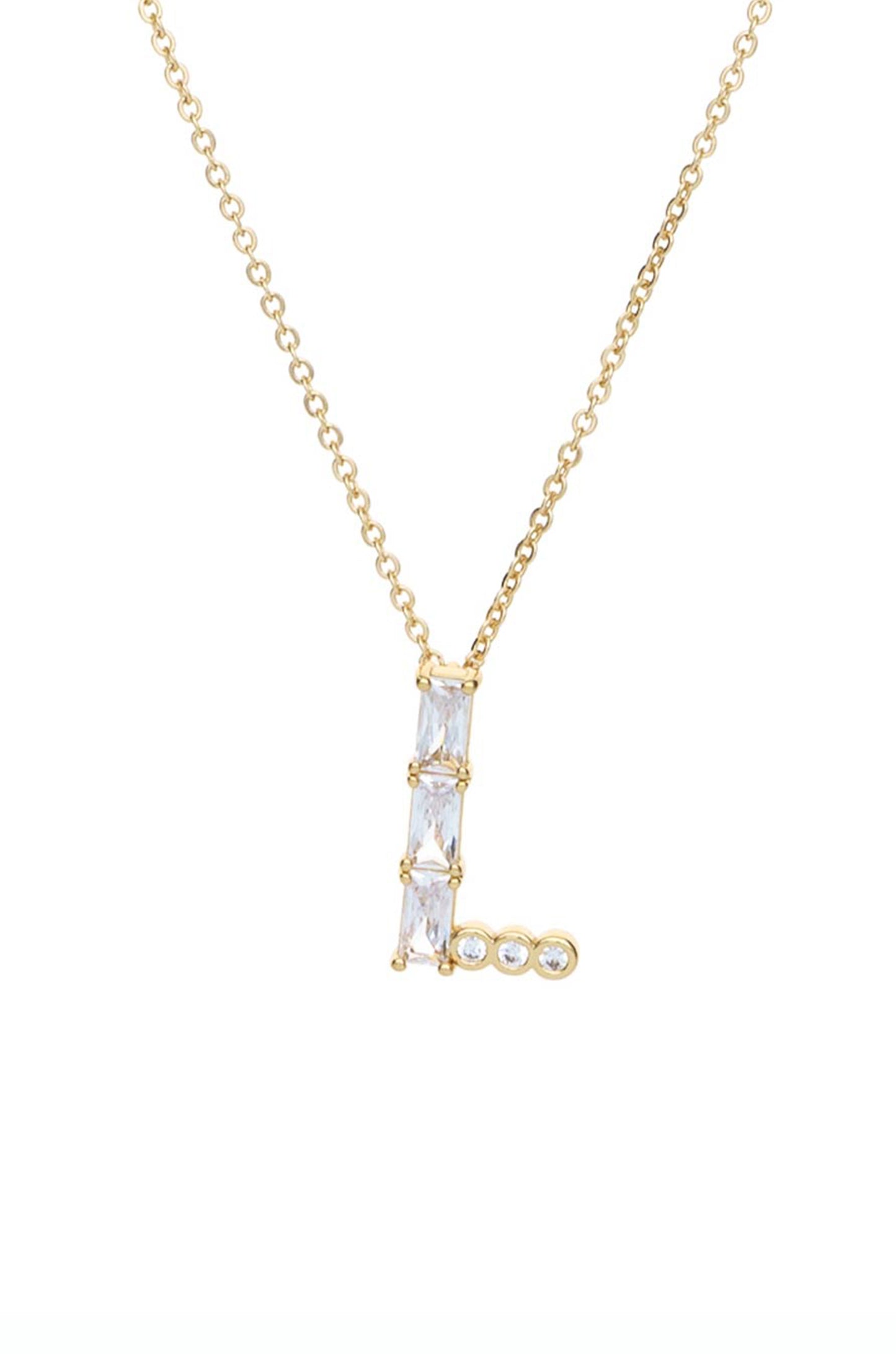 Mixed Crystal Initial Necklace letter L
