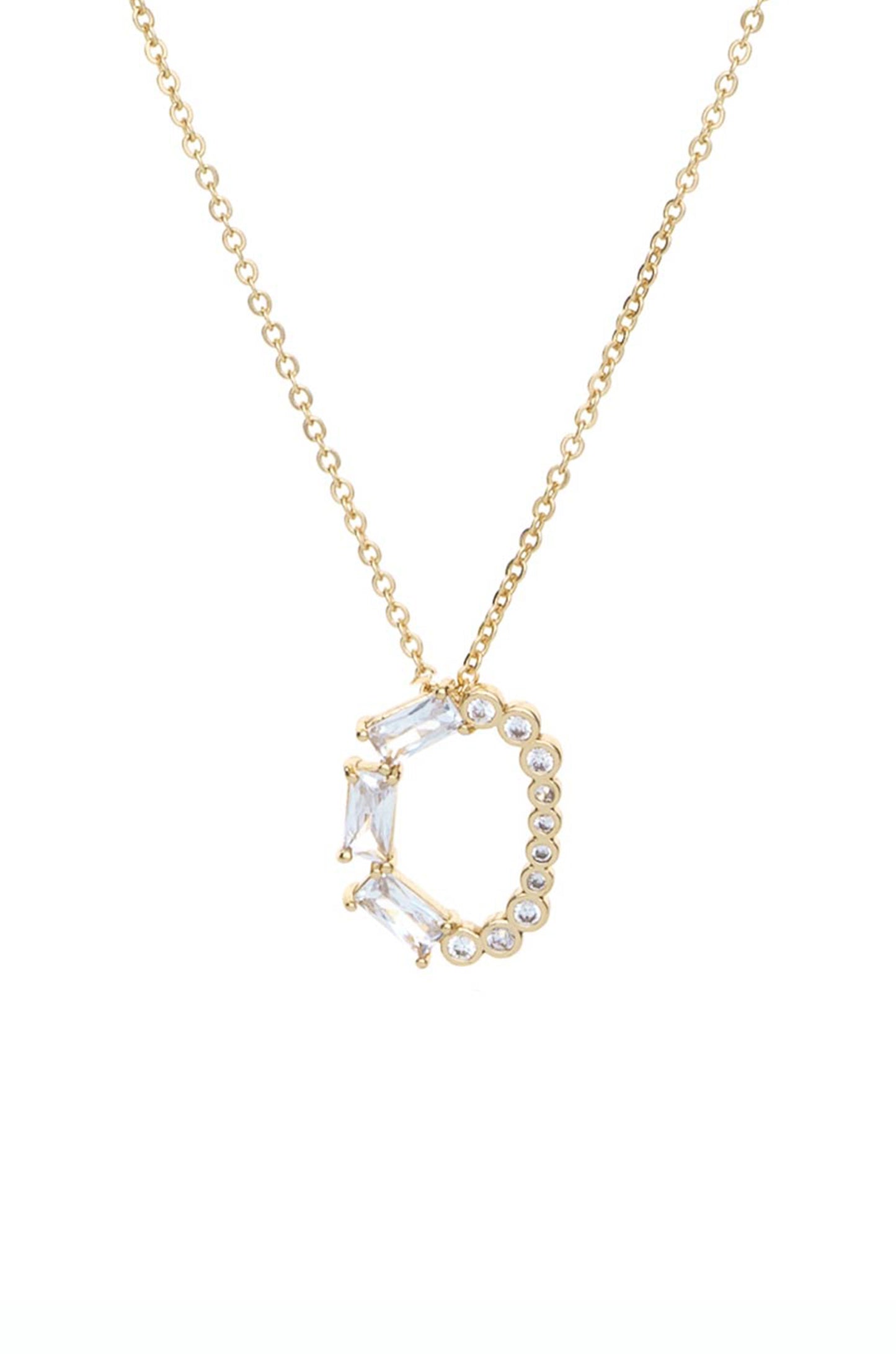 Mixed Crystal Initial Necklace letter O