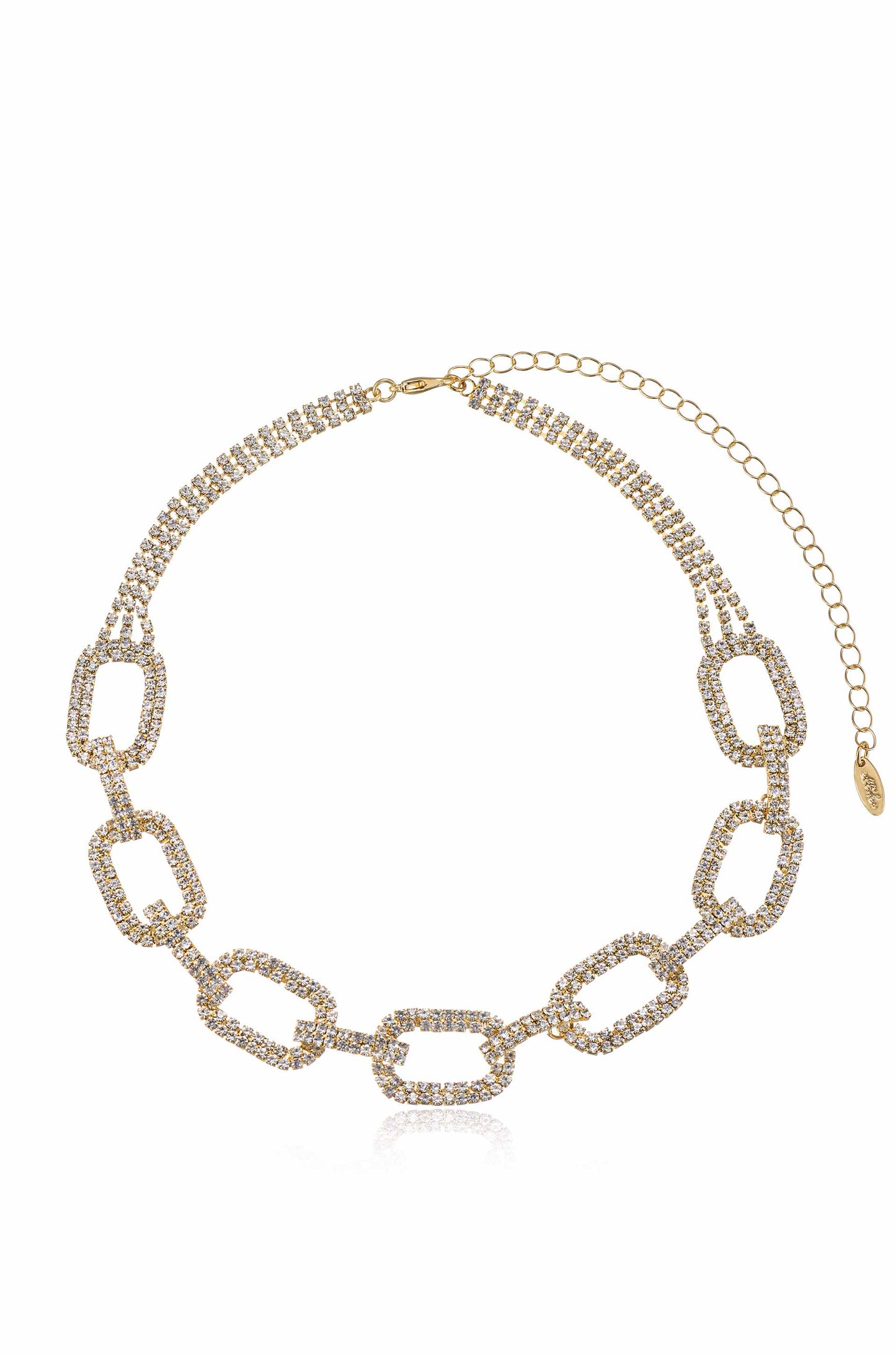 Bold Crystal Links 18k Gold Plated Choker