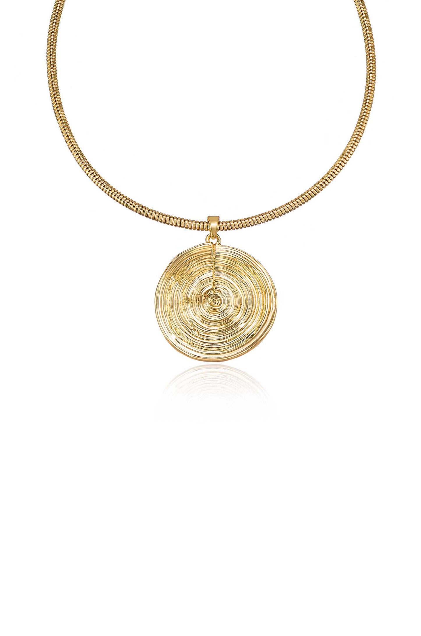 Statement Swirl Pendant 18k Gold Plated Choker