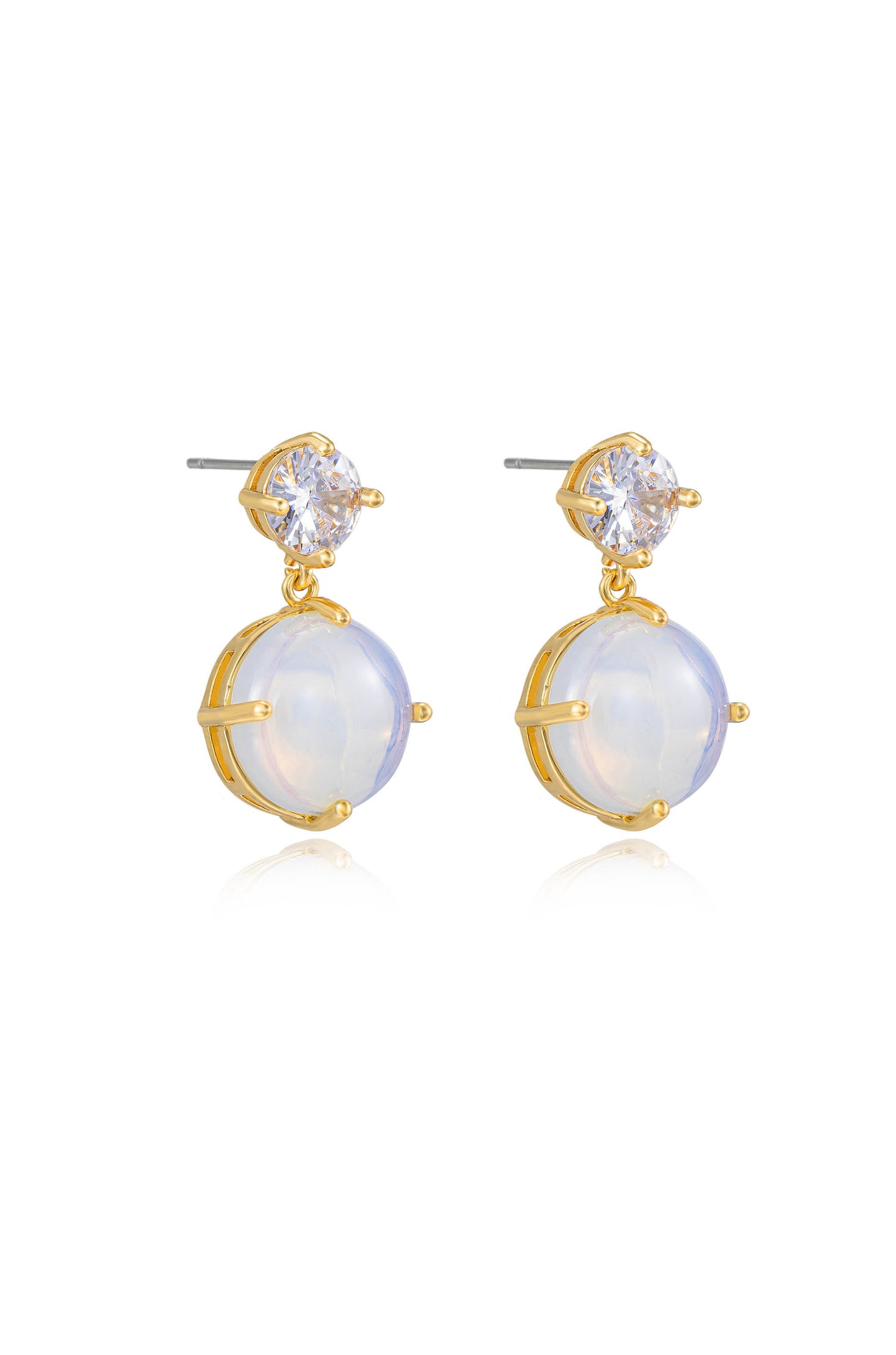 Mystic Opal 18k Gold Plated Dangle Earring side