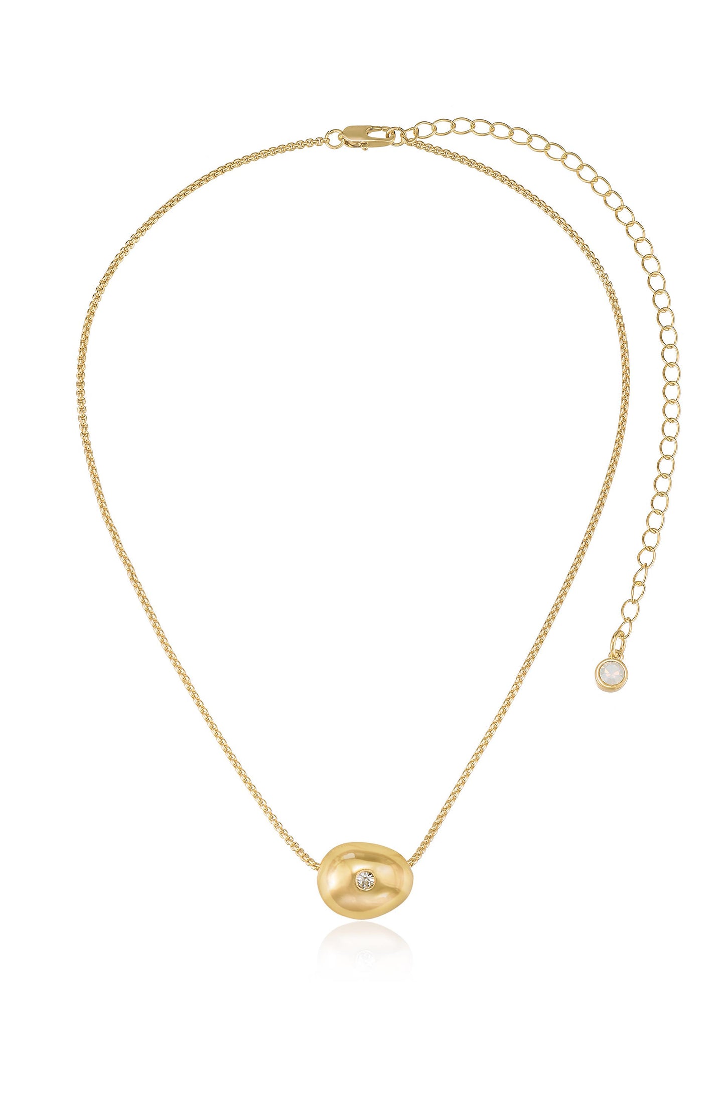 Crystal Dot Pebble Pendant Necklace full