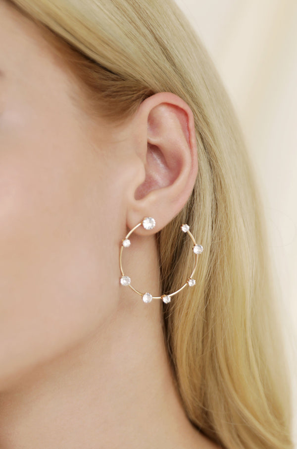 Celestial Large Wire & Crystal Ring Earrings Second