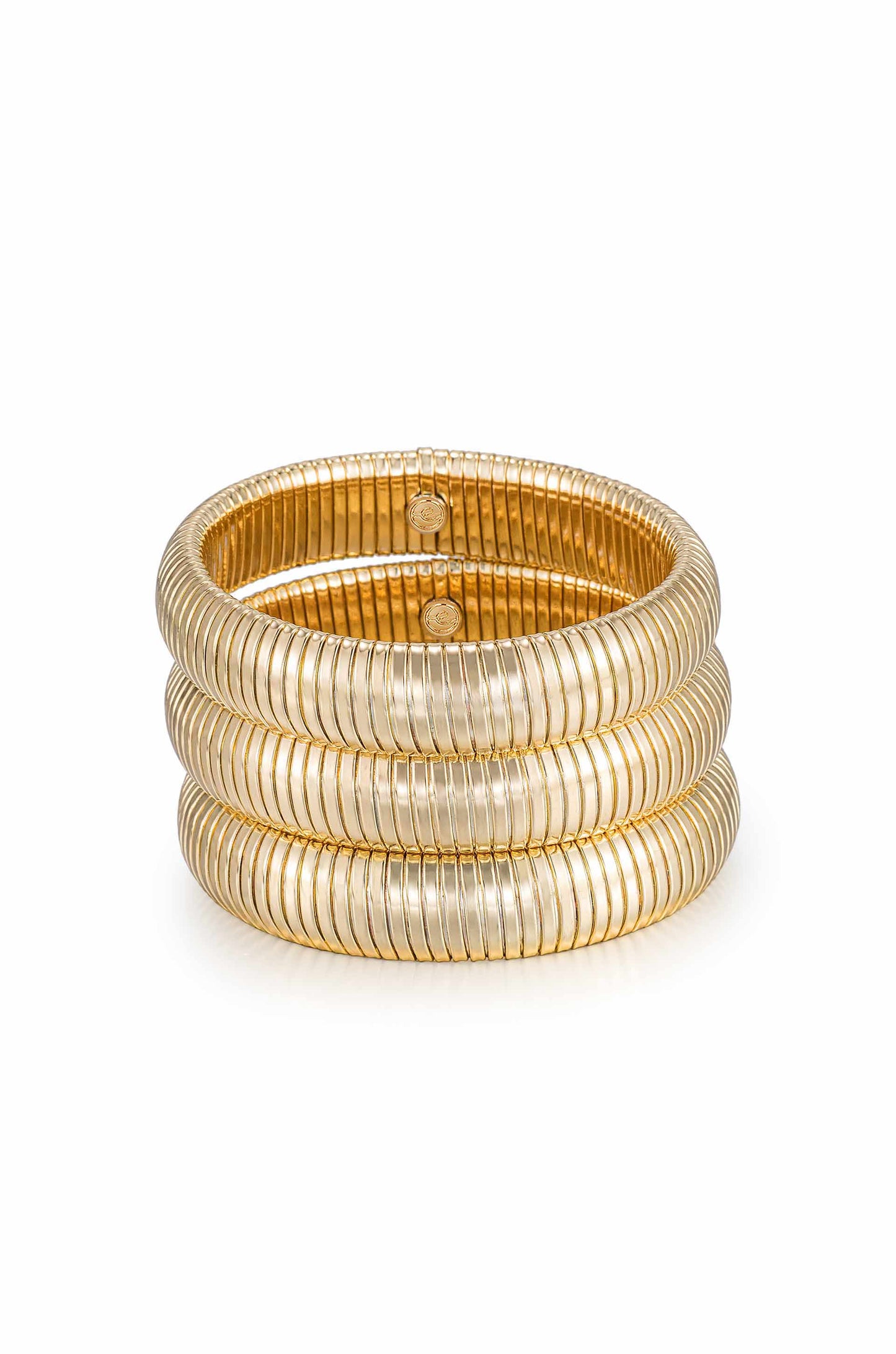 Flex Snake Chain Stretch Bracelet Set in gold