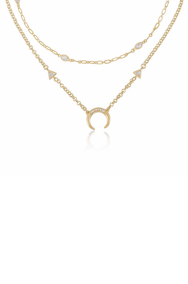 Mesmerize Me Crescent Horn Layered Necklace Set