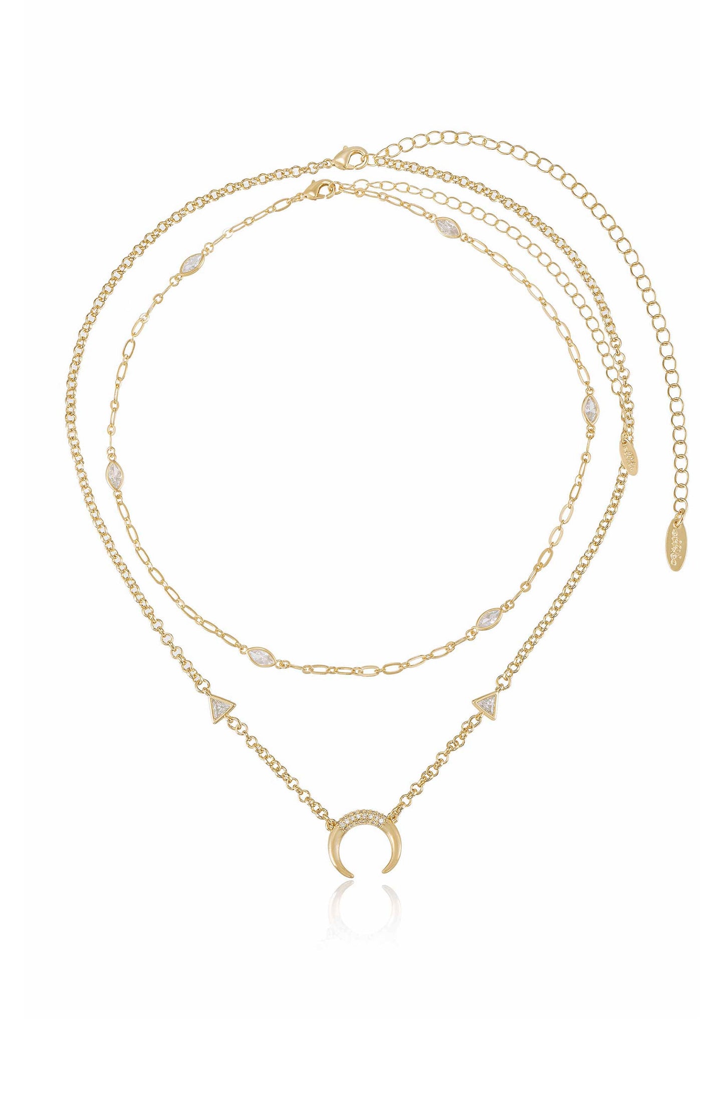 Mesmerize Me Crescent Horn Layered Necklace Set full