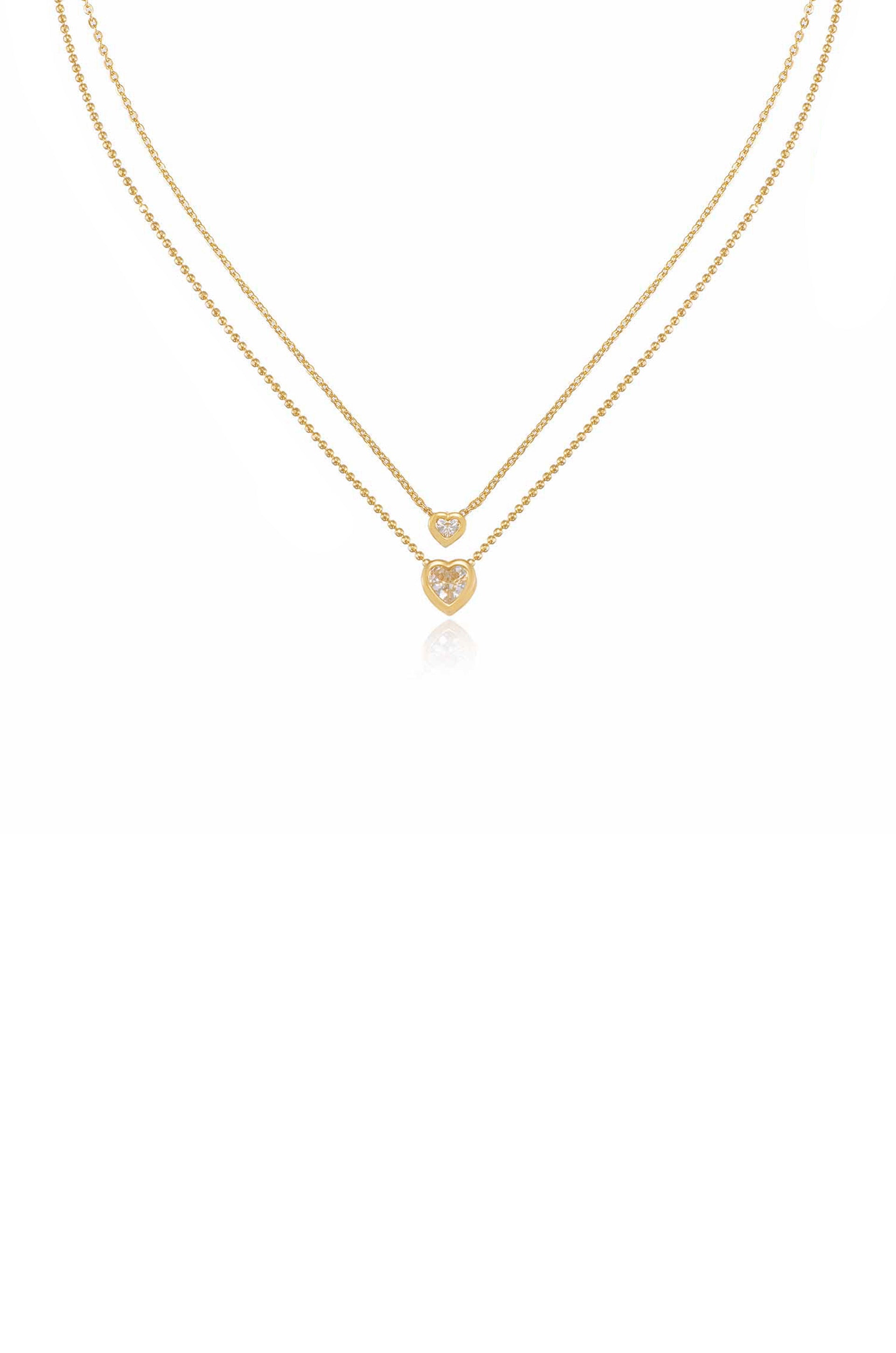 Dainty Chain and Crystal Layered Necklace Set