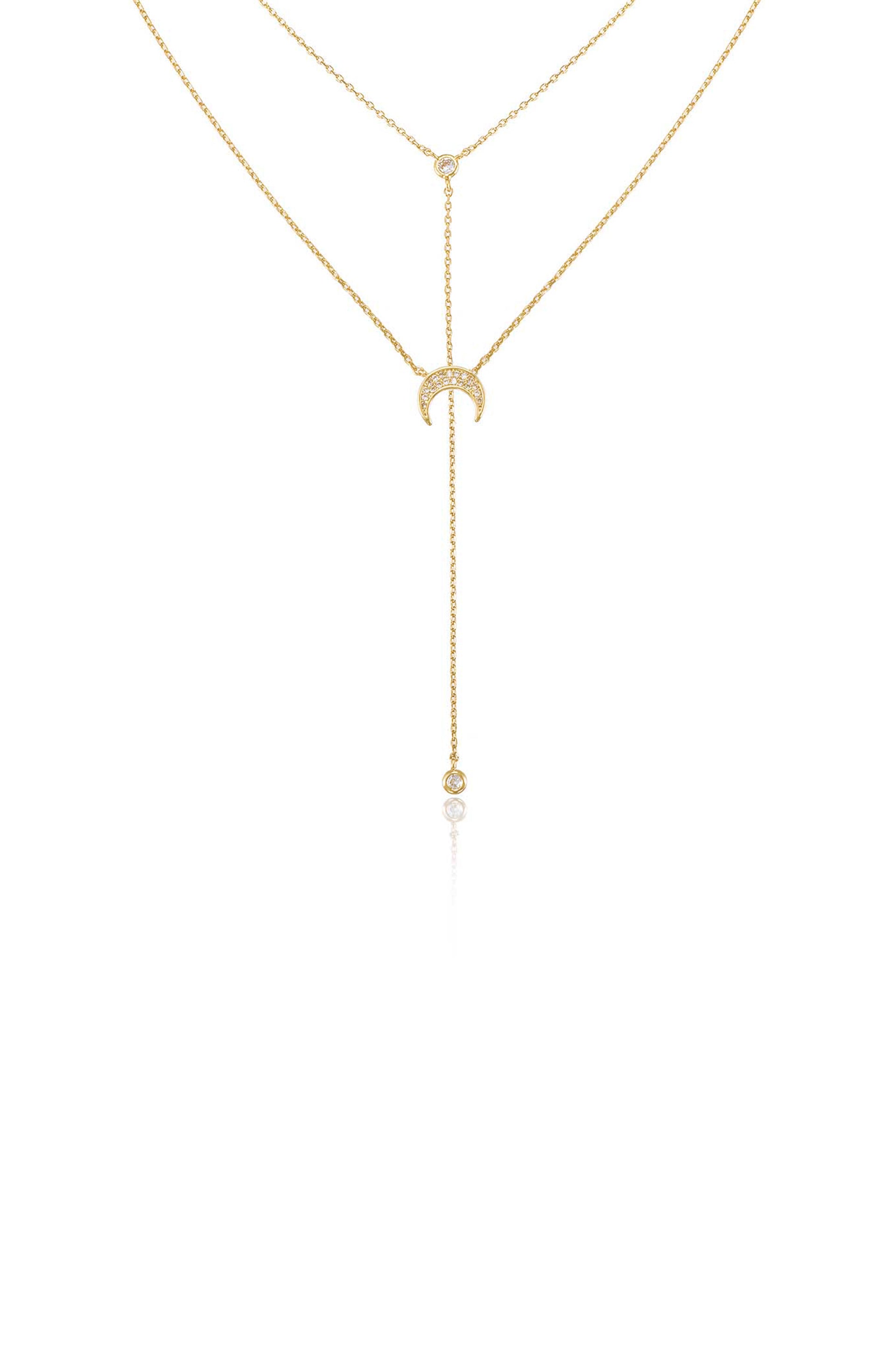 Dainty Layered Crescent Moon Necklace Set