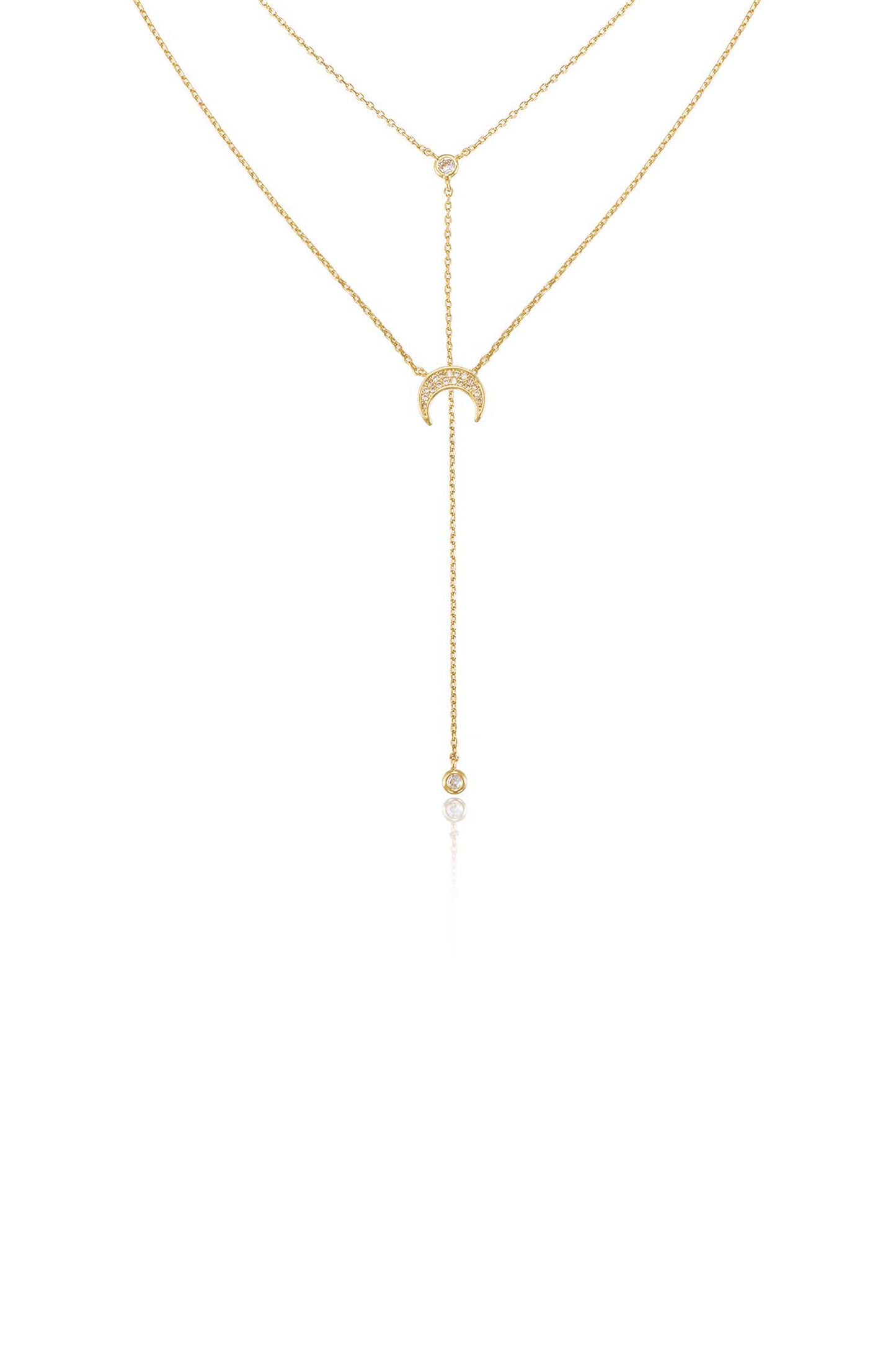 Dainty Layered Crescent Moon Necklace Set