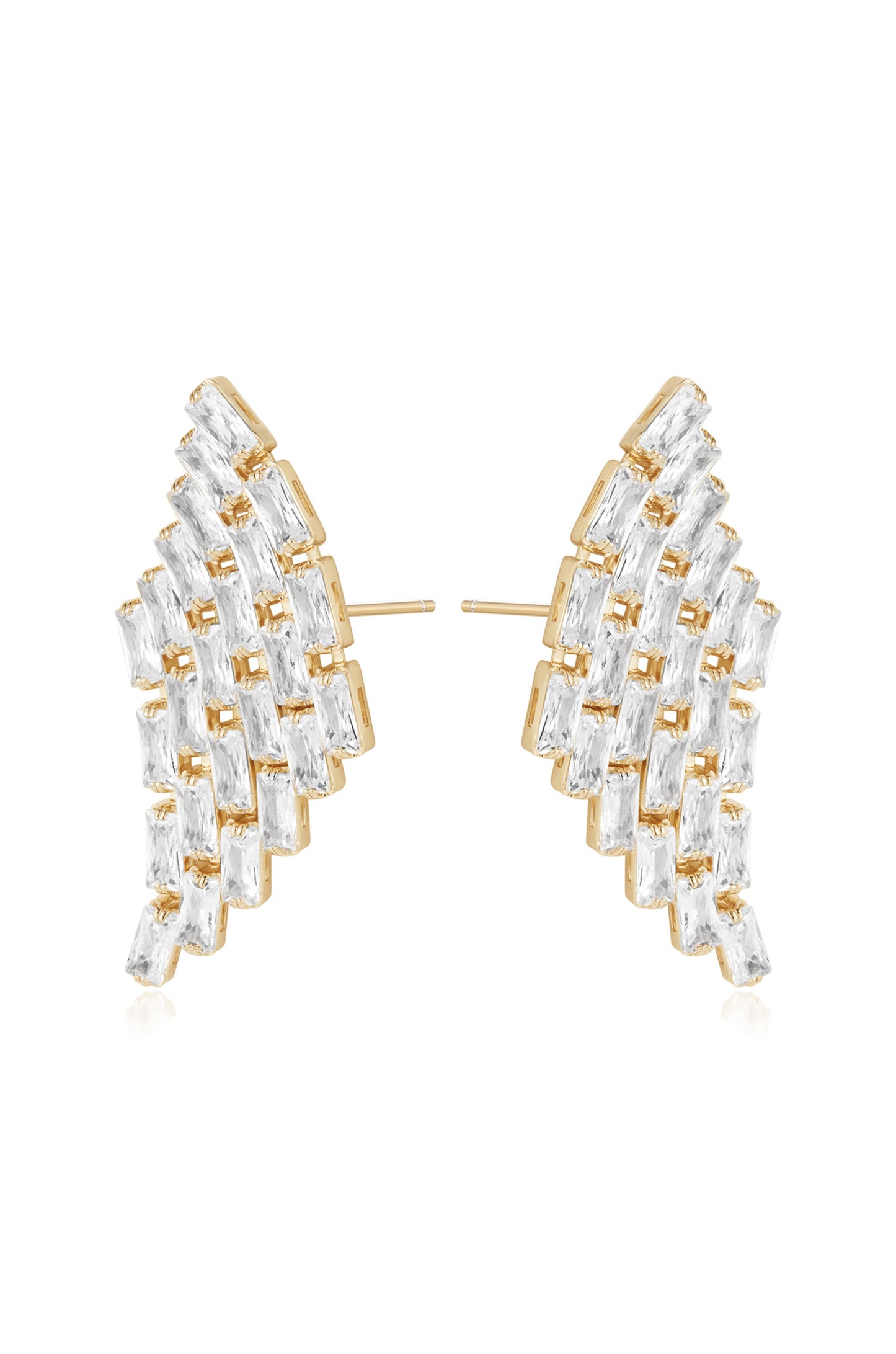 Angel Wing 18k Gold Plated Crystal Earrings side