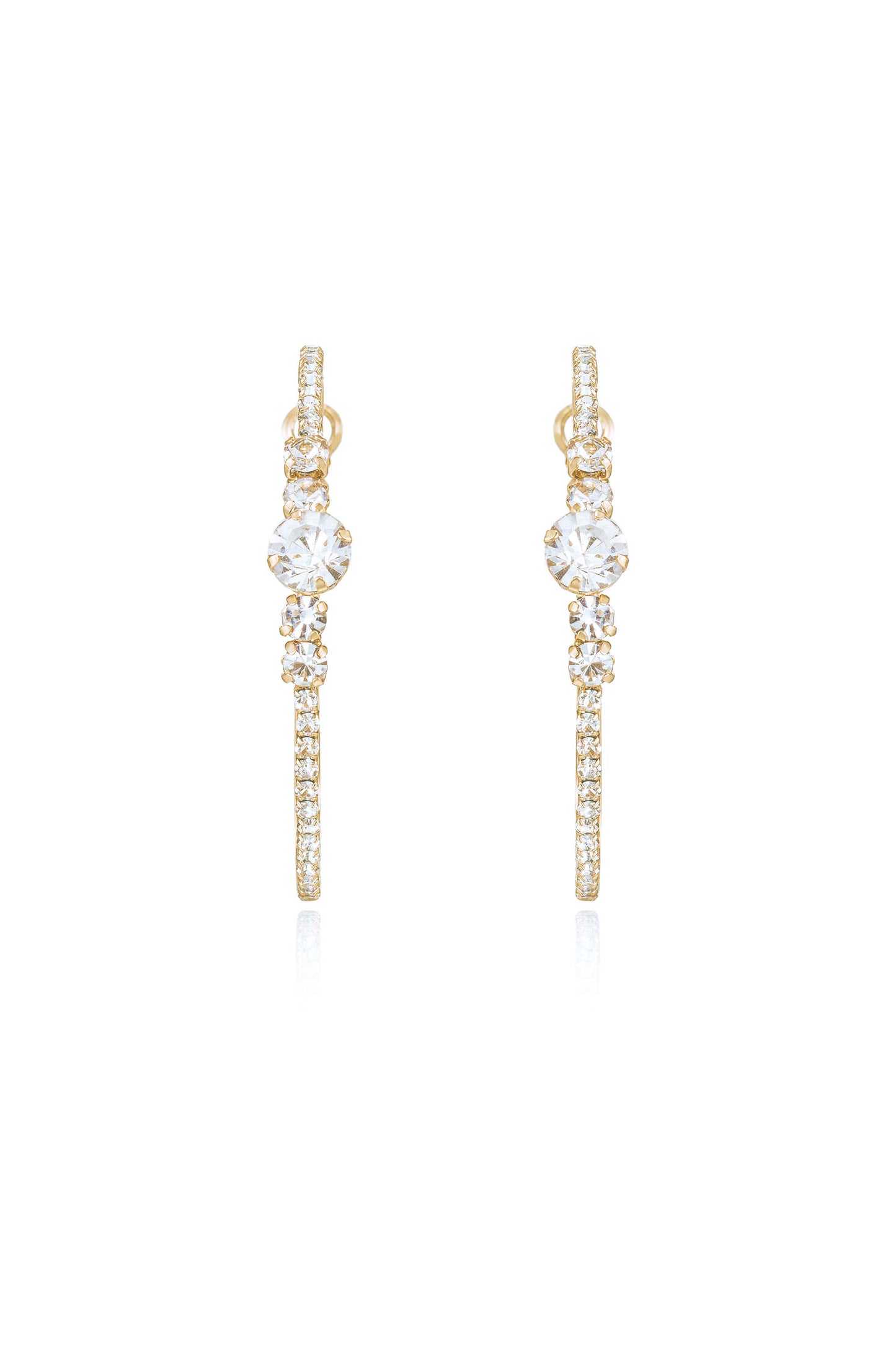 Hollywood Forever Crystal Hoop Earrings 18k Gold Plated
