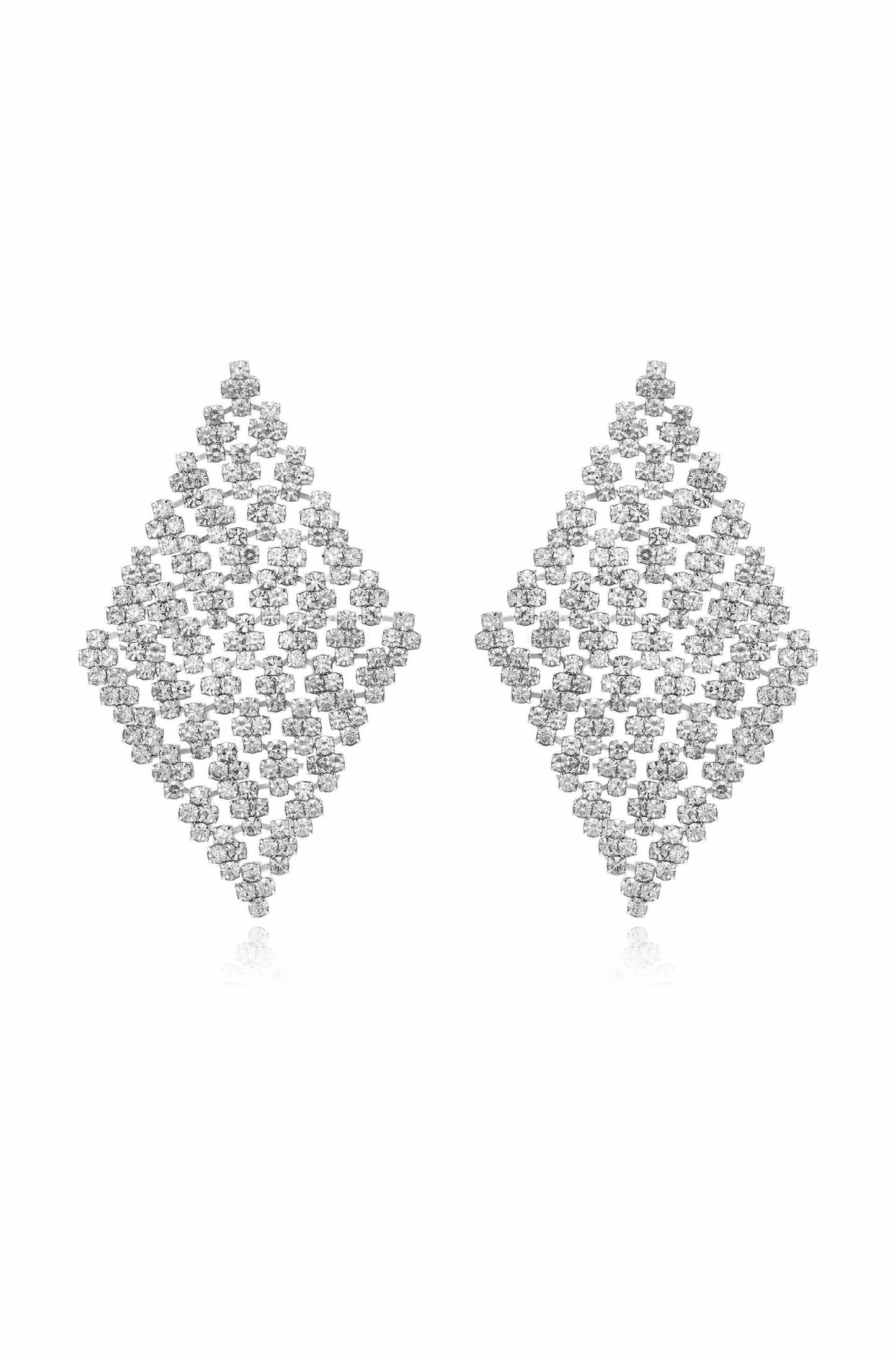 Swinging Crystal & Silver Plated Earrings