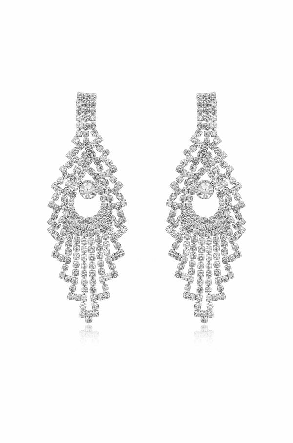 Charming Chandelier Crystal & Silver Plated Earrings