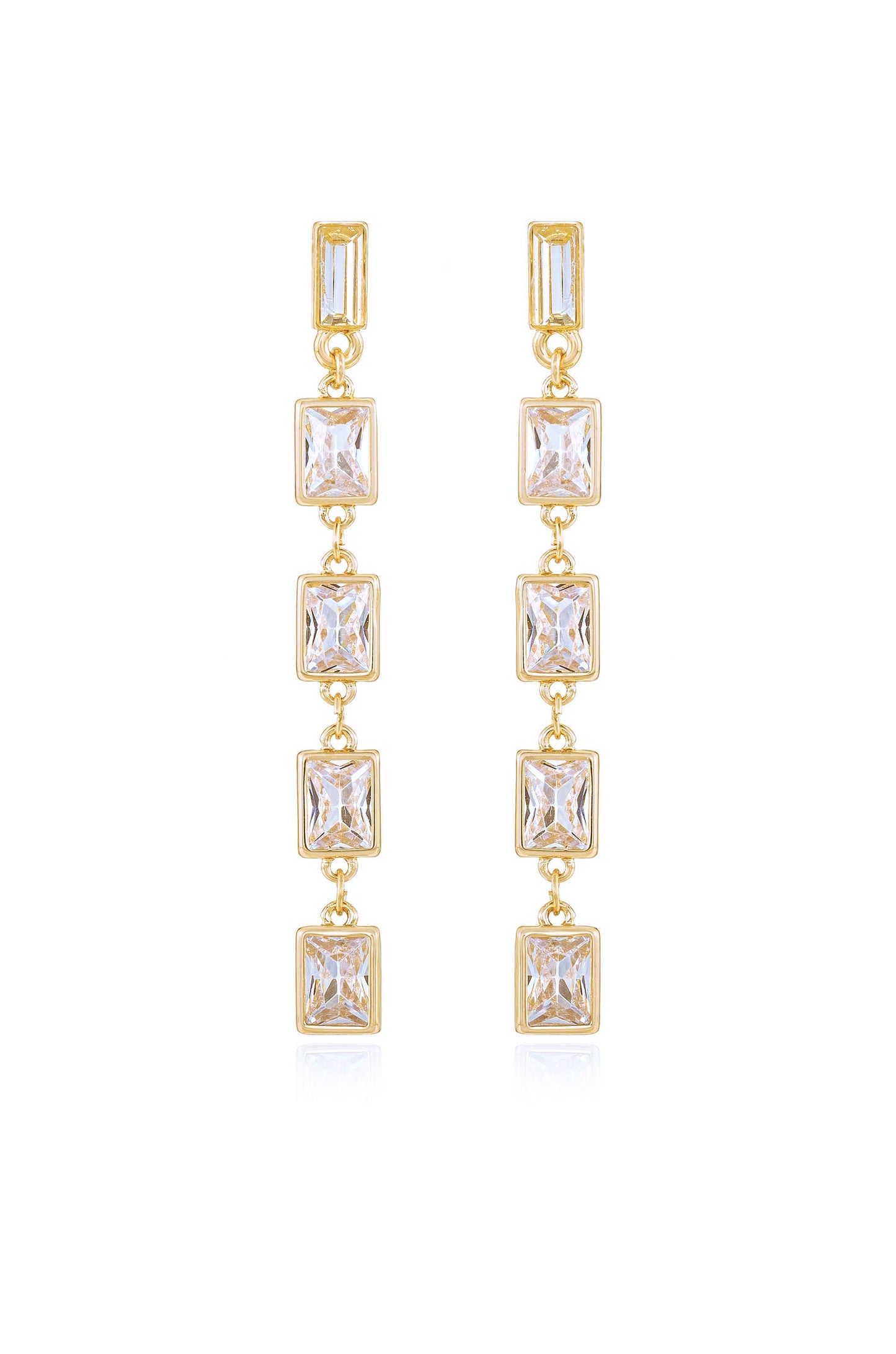 Cleo Crystal Drop 18k Gold Plated Earrings