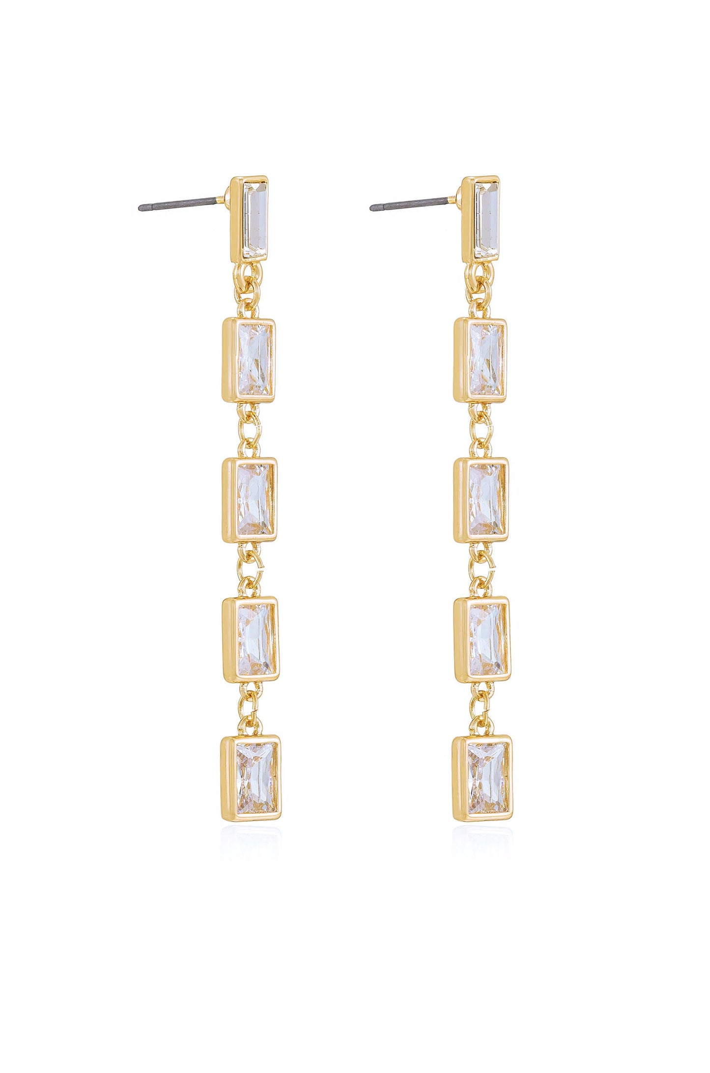 Cleo Crystal Drop 18k Gold Plated Earrings side