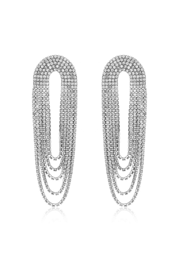 Crystal Drape Fringe Earrings