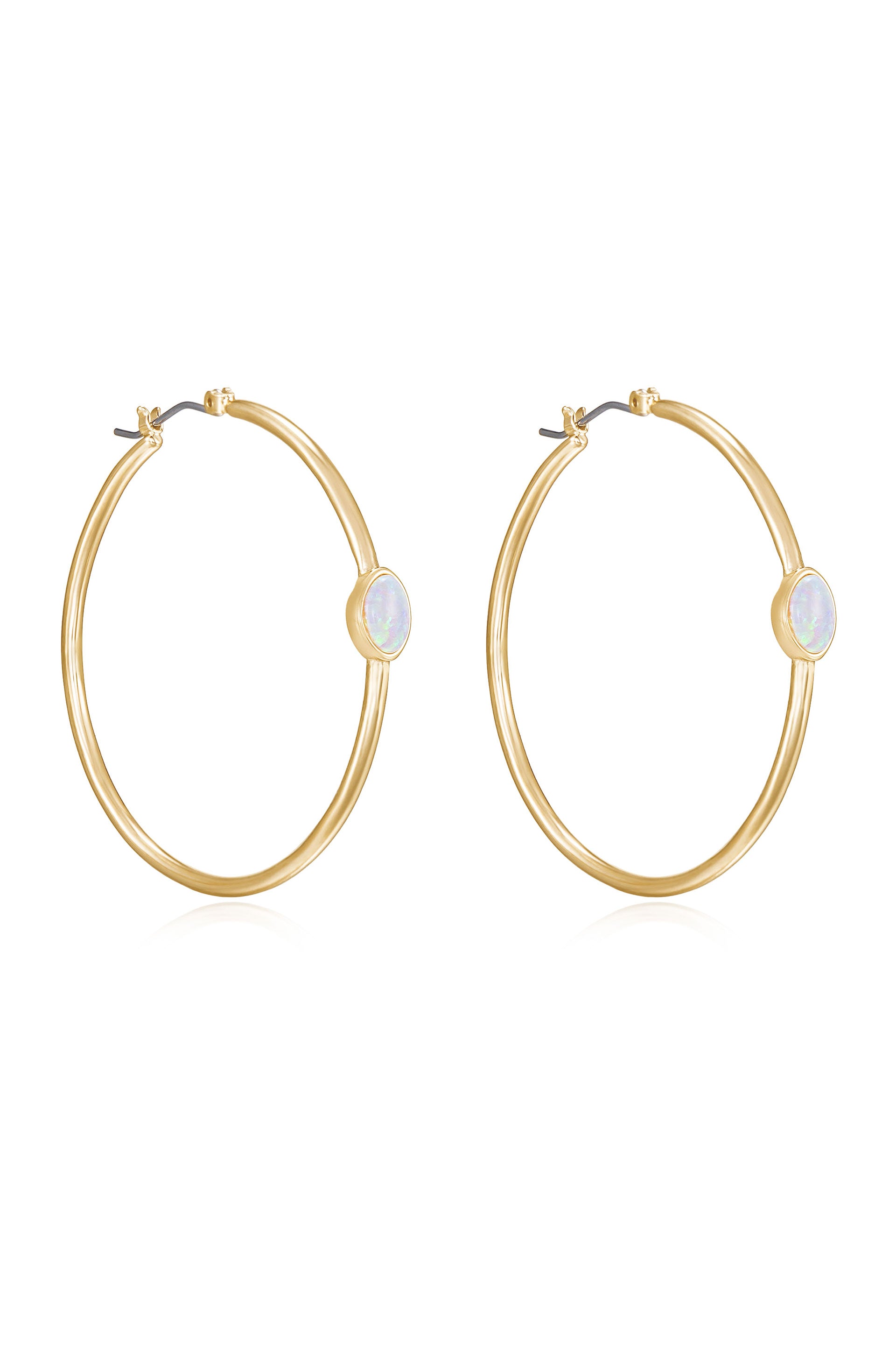 A Drop of Opal Hoop Earrings side