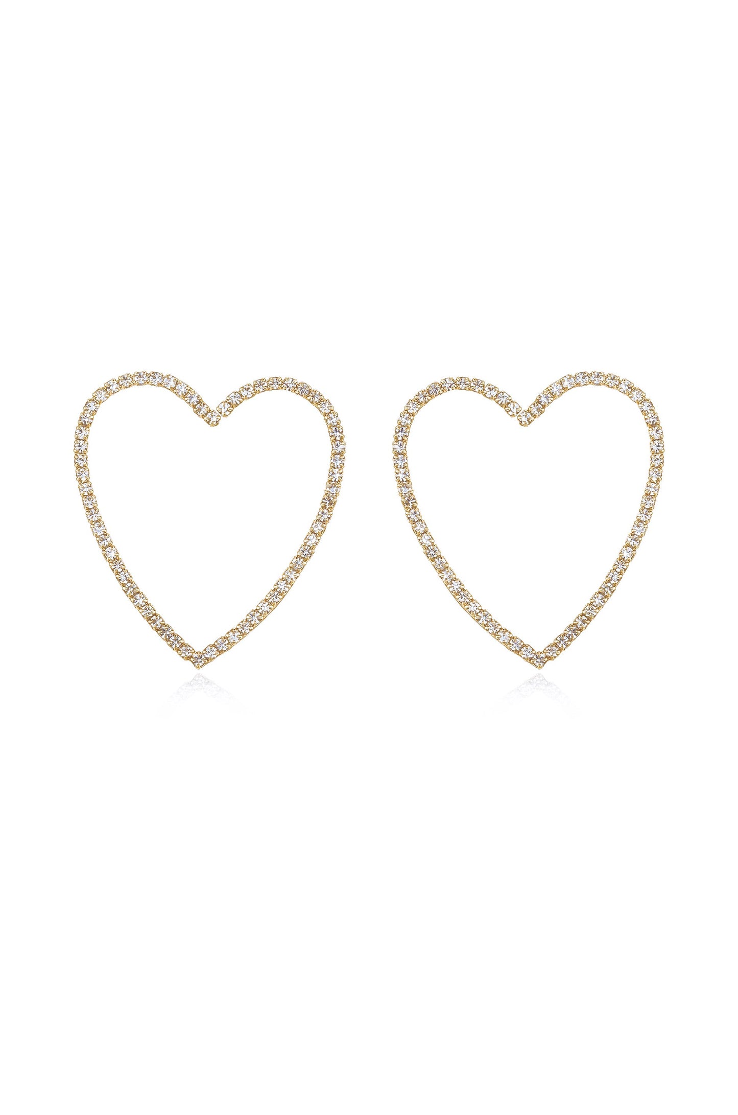 Open Your Heart Crystal 18k Gold Plated Hoop Earrings