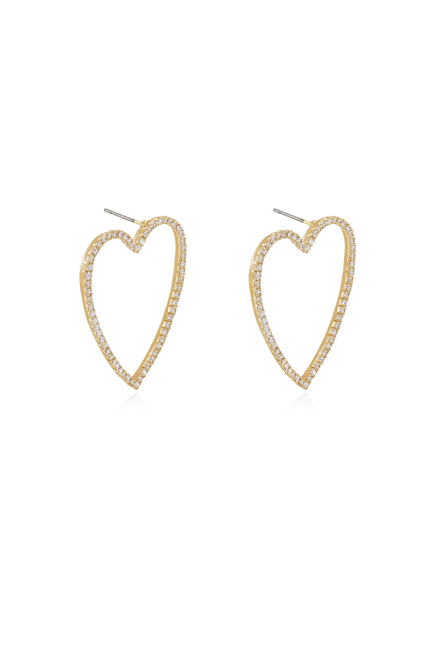 Open Your Heart Crystal 18k Gold Plated Hoop Earrings side