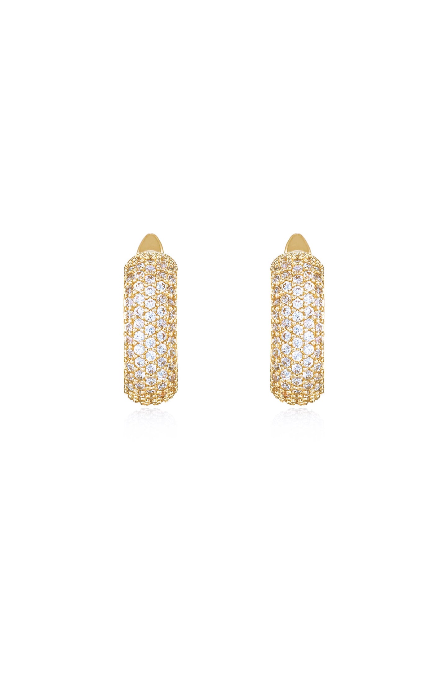 Little Reminders Crystal 18k Gold Plated Mini Hoop Earrings front