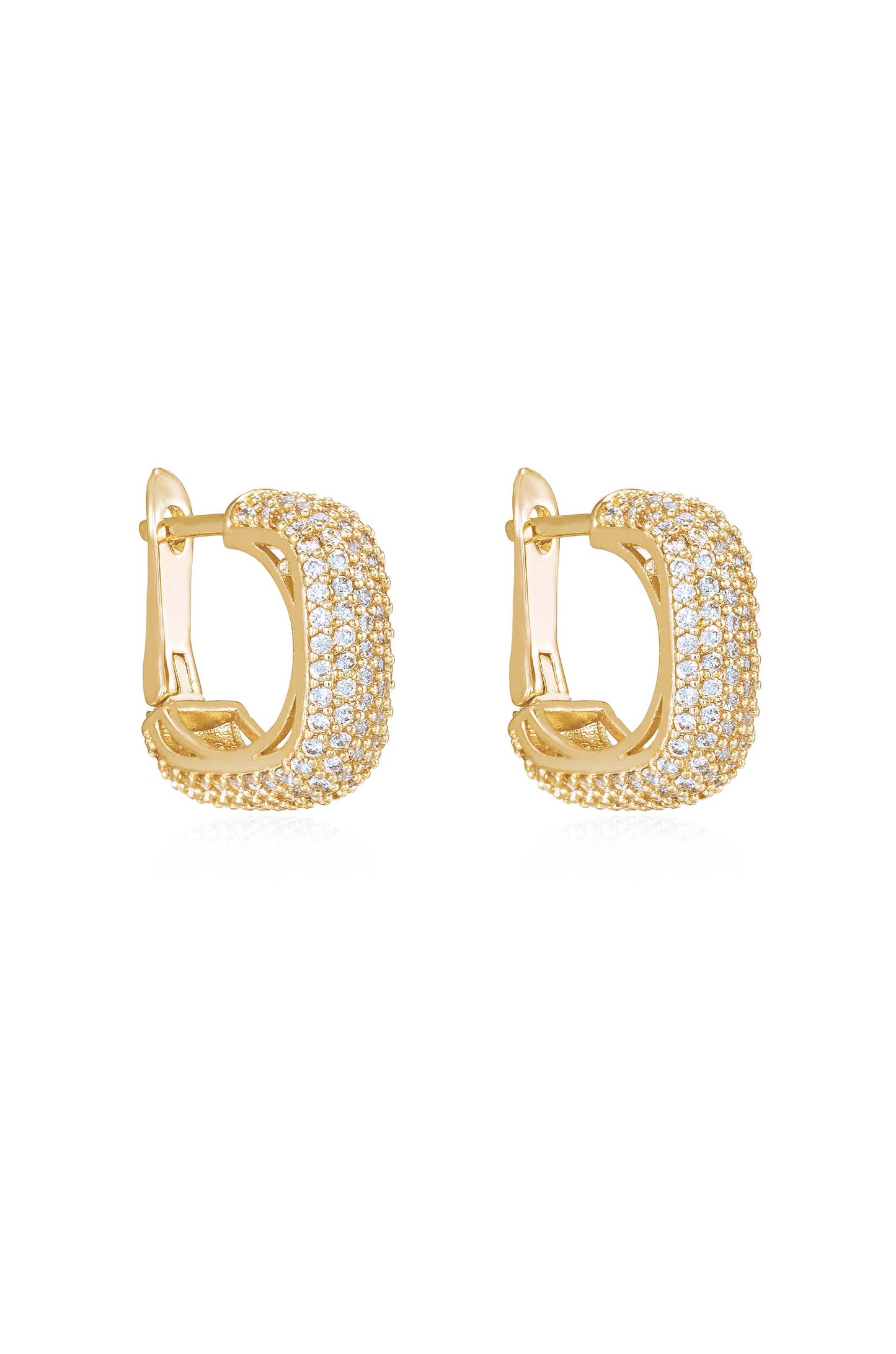 Little Reminders Crystal 18k Gold Plated Mini Hoop Earrings side