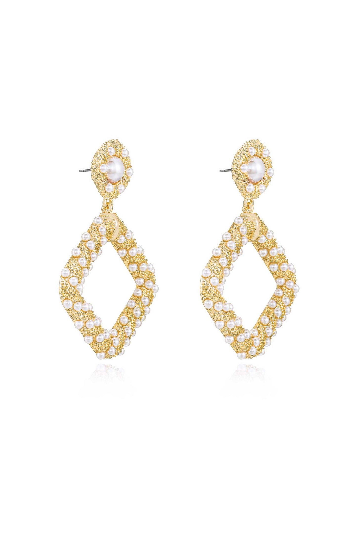 Pearl Knocker Earrings side