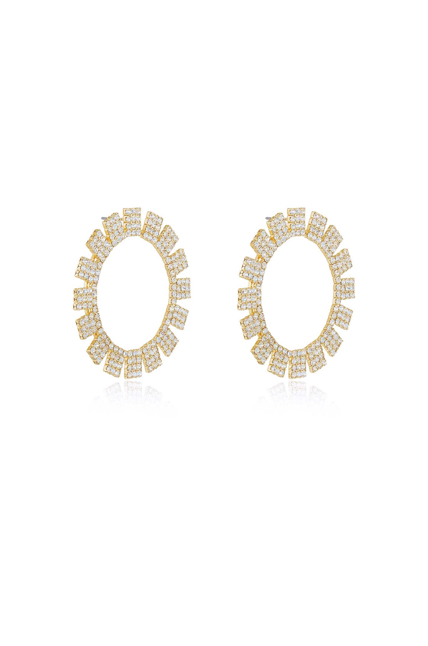 Crystal Sunbeam 18k Gold Plated Earrings side