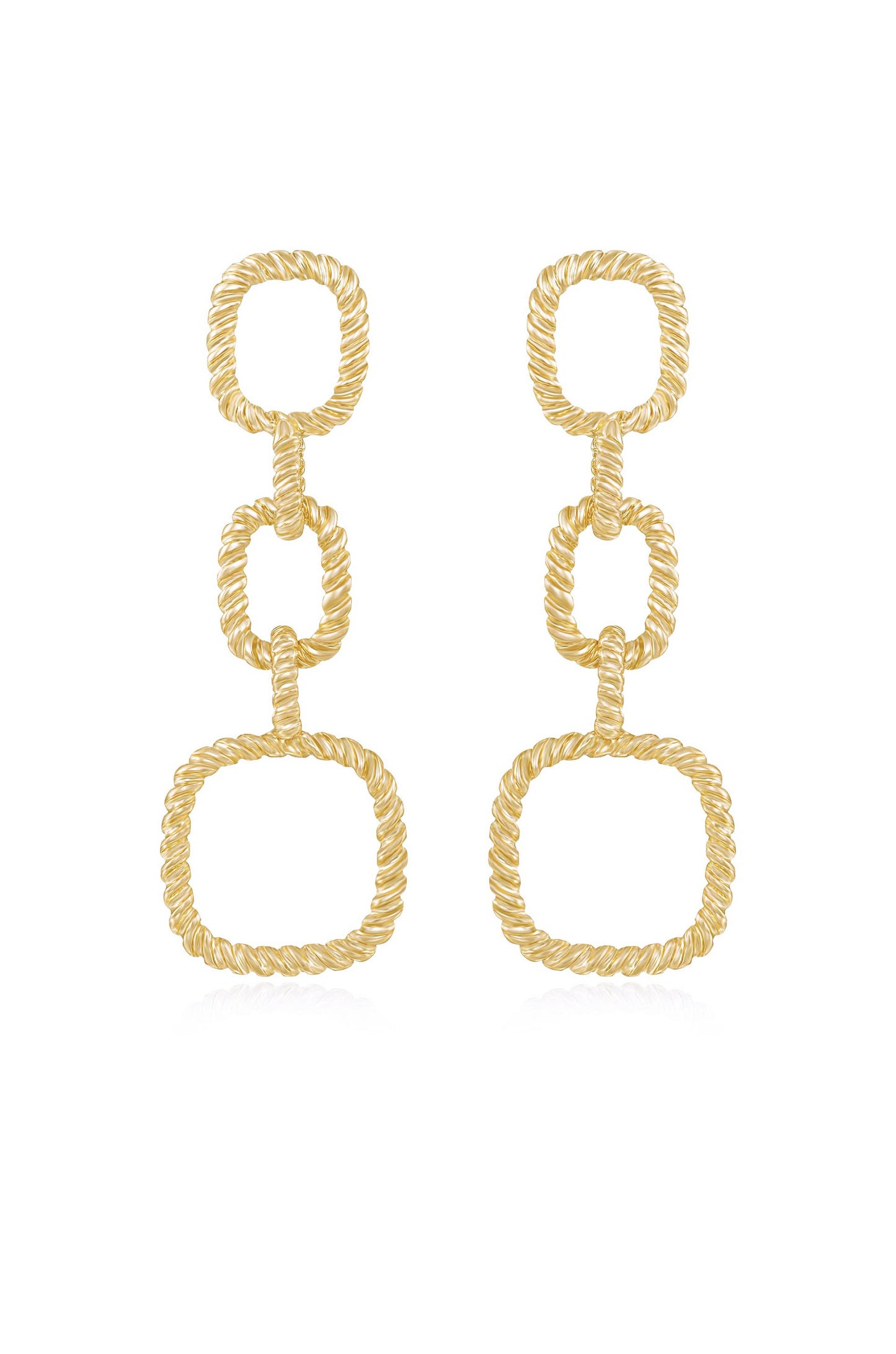 Mia Textured Drop 18k Gold Plated Earrings