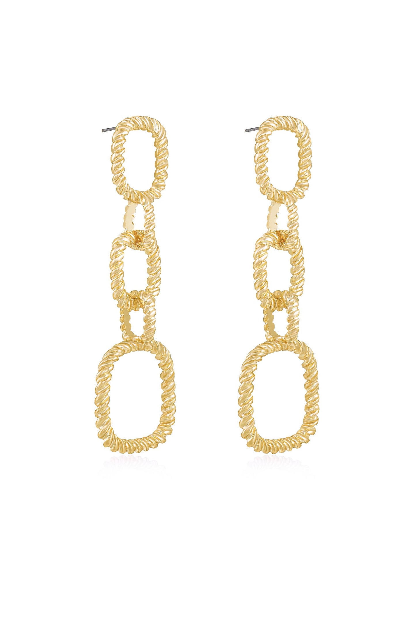 Mia Textured Drop 18k Gold Plated Earrings side
