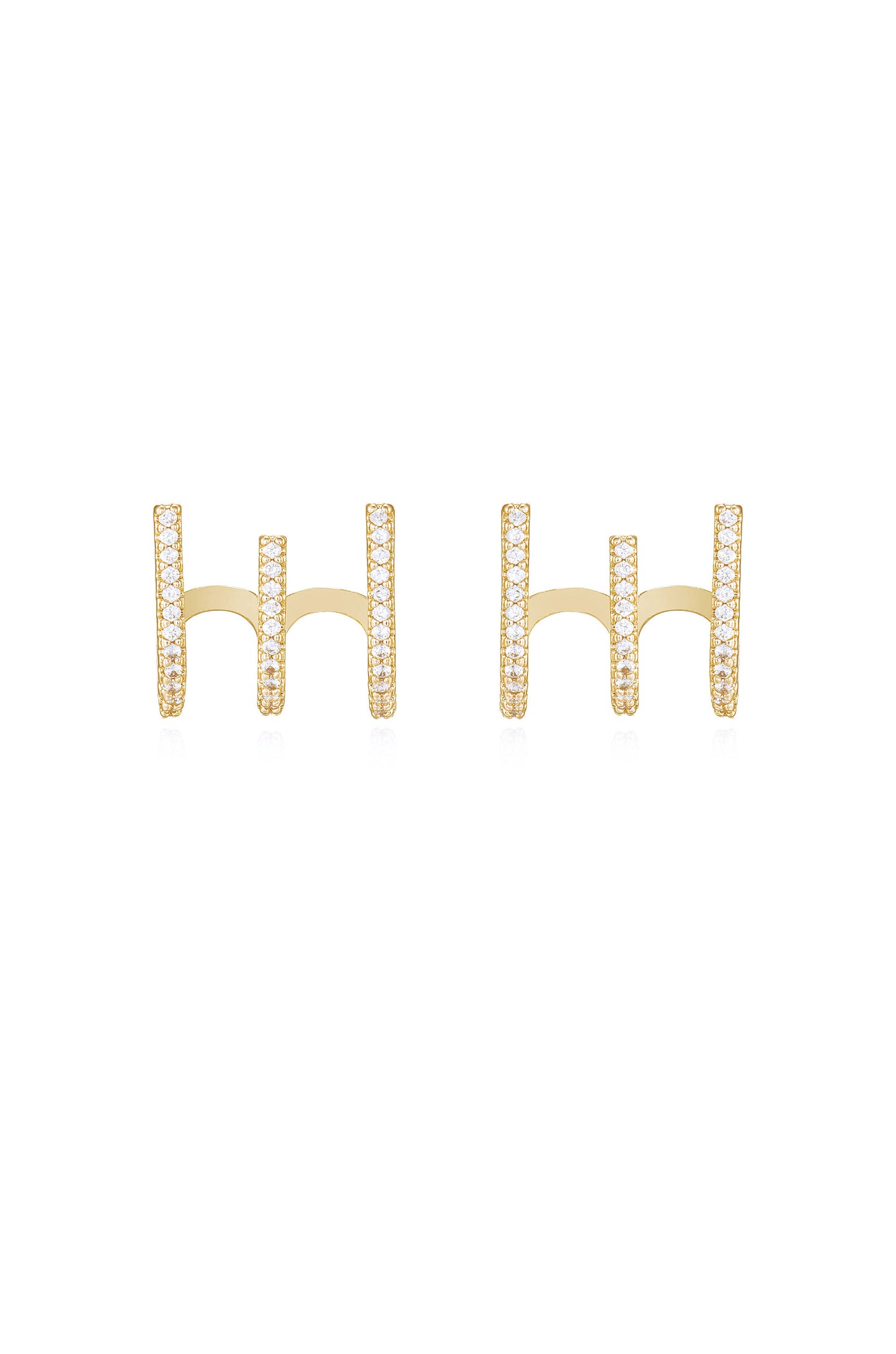 Sparkle Triple Illusion Ear Wrap in gold front
