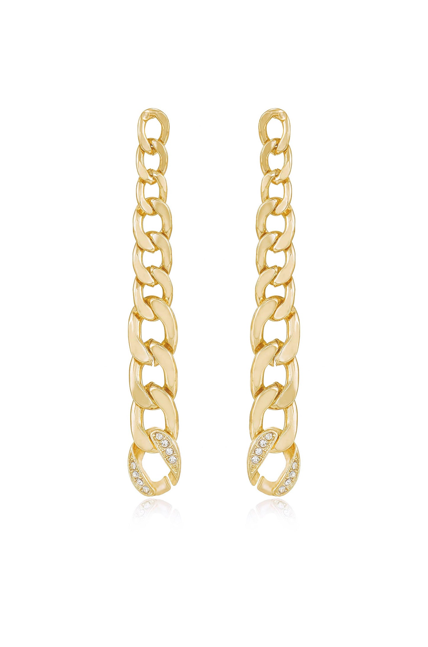 Chain Link Sway 18k Gold Plated Dangle Earrings