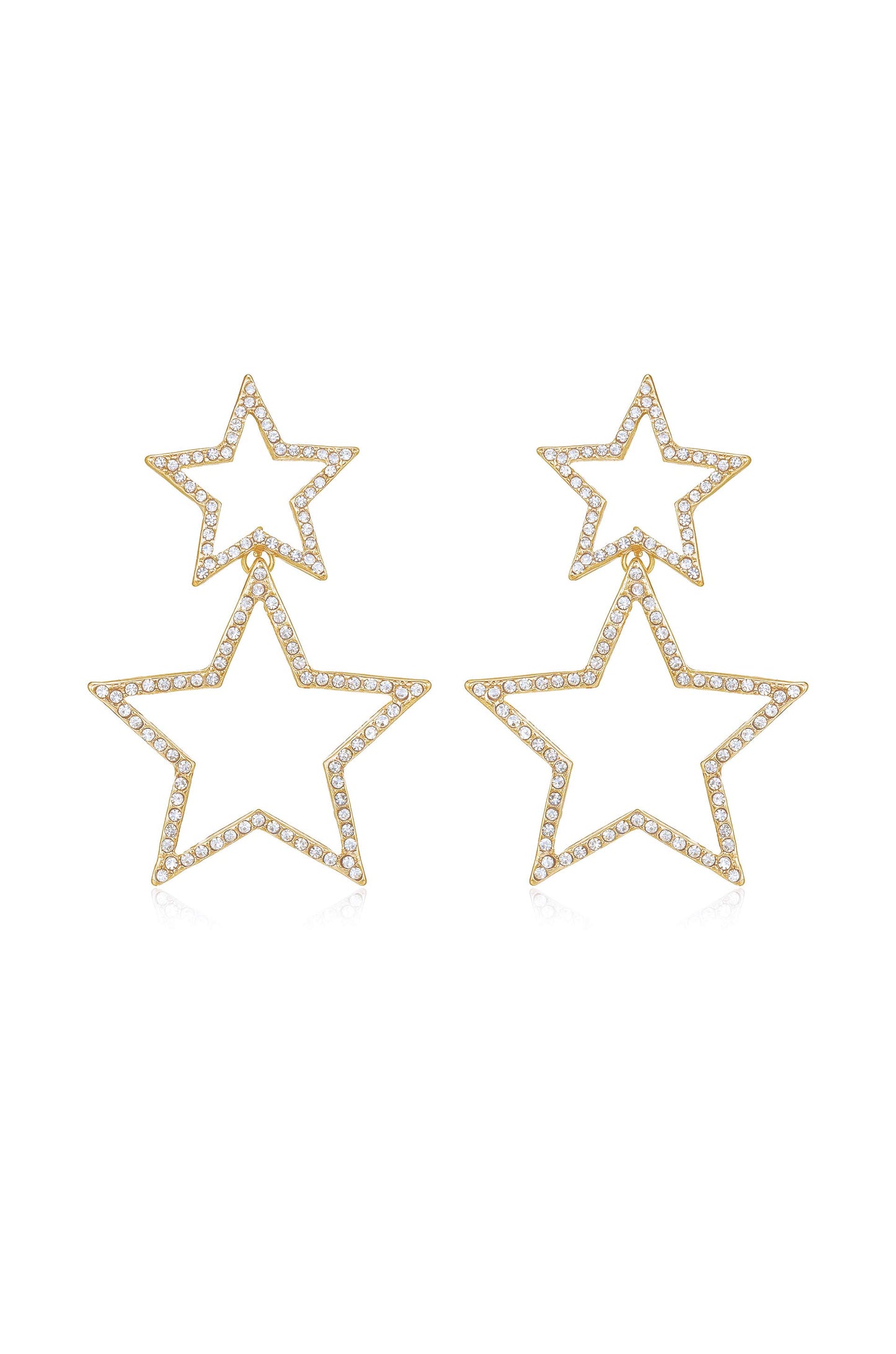 Starbright Crystal 18k Gold Plated Dangle Earrings