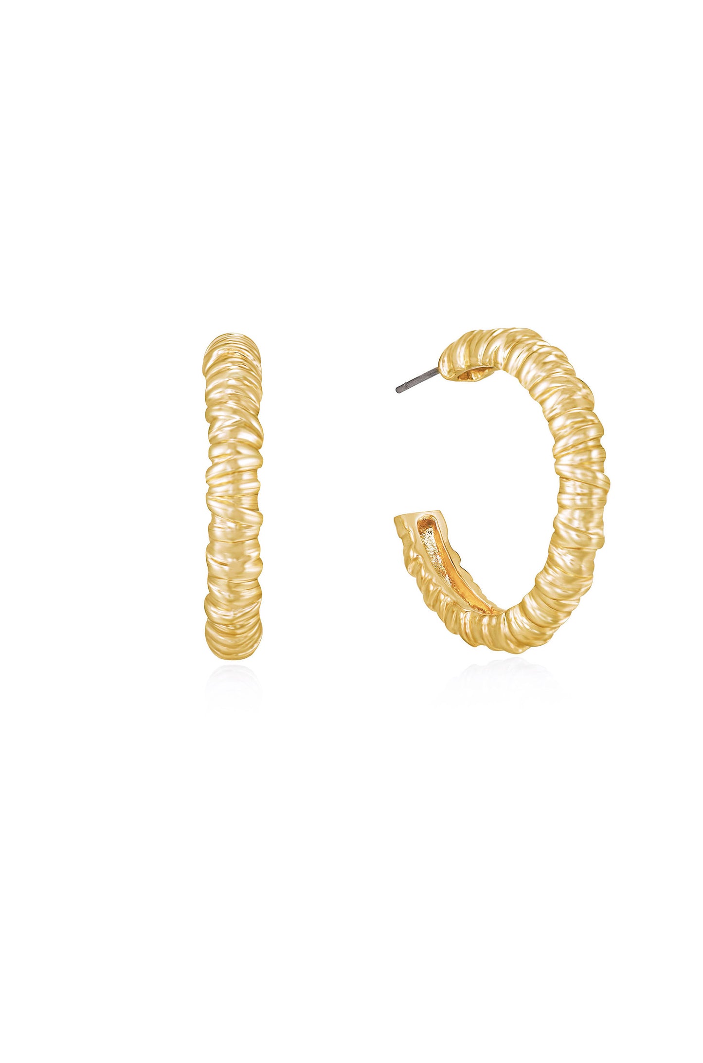 Athena Mini Textured 18k Gold Plated Hoop Earrings