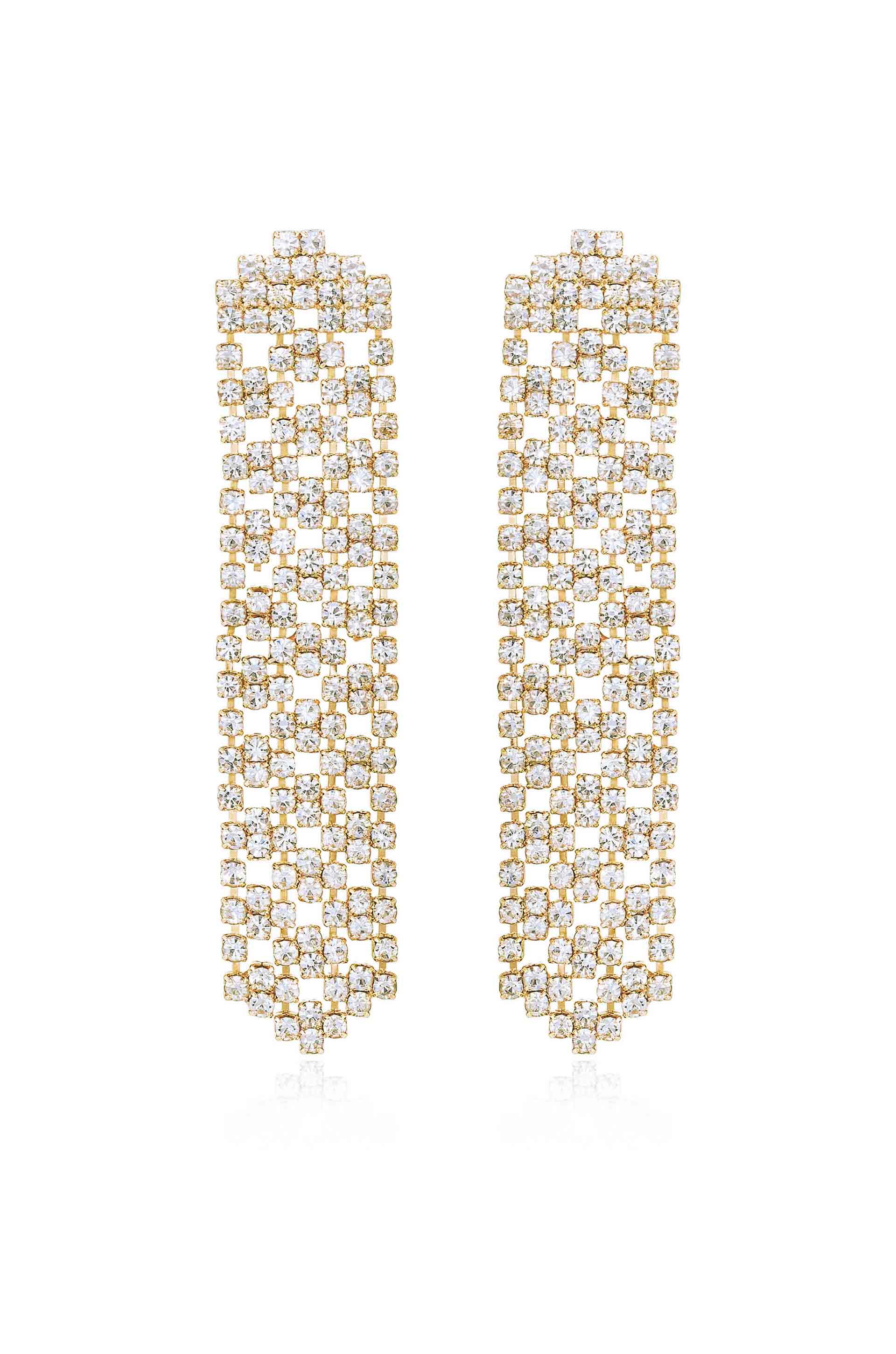 Crystal Quilted Dangle Earrings
