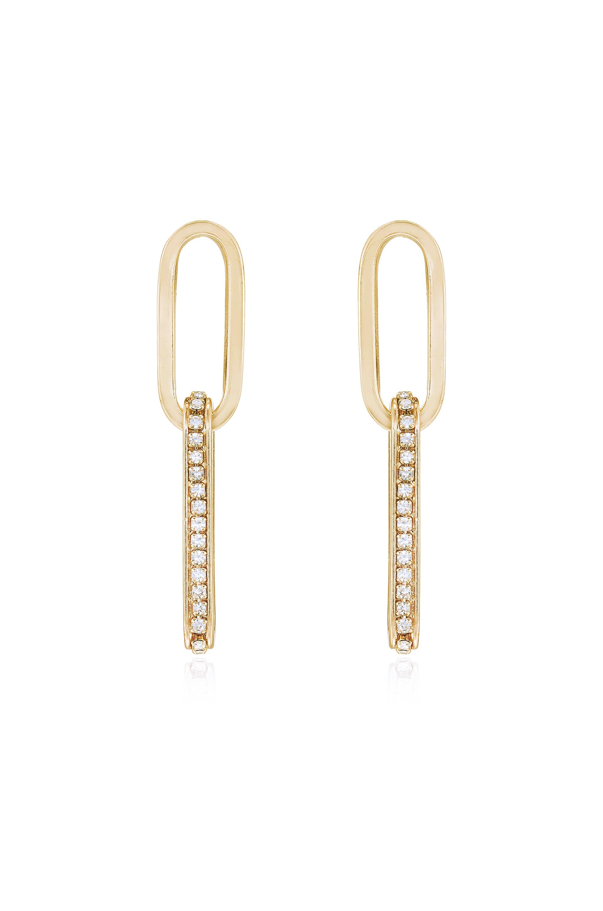 Simple Crystal Link Earrings