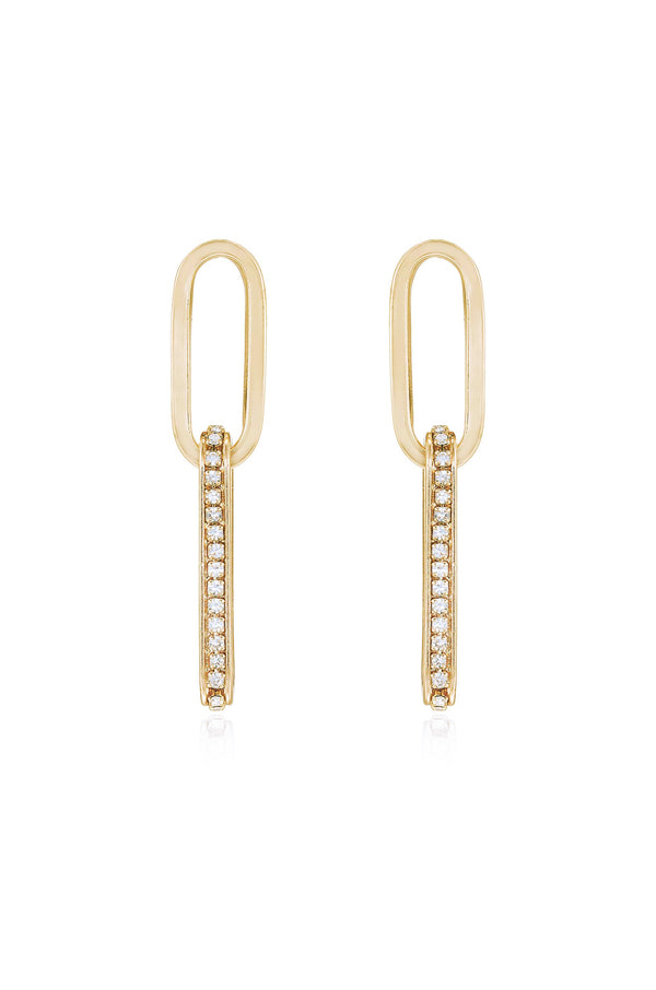 Simple Crystal Link Earrings