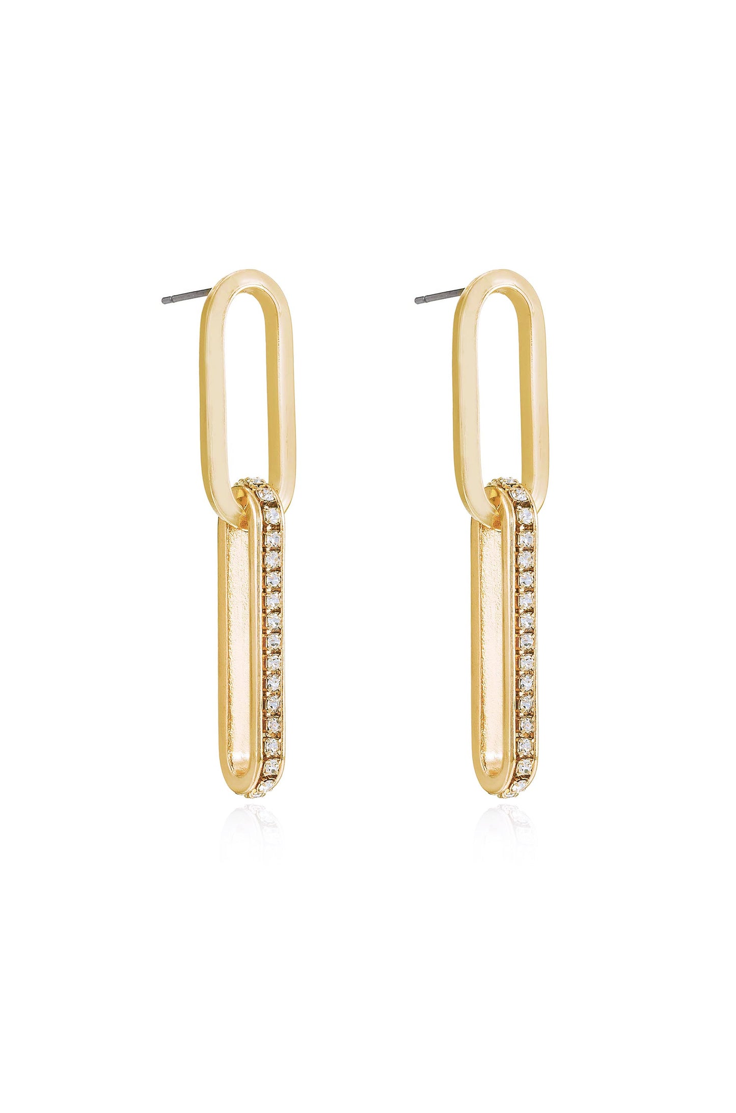 Simple Crystal Link Earrings side