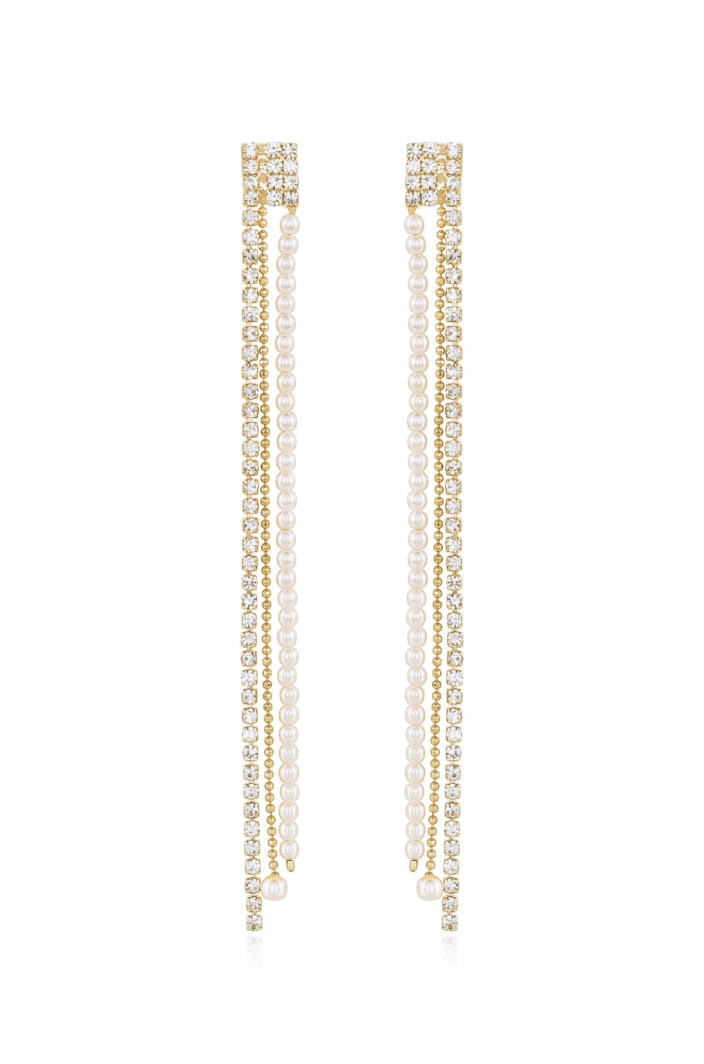 Fireworks Crystal Dangle 18k Gold Plated Earrings
