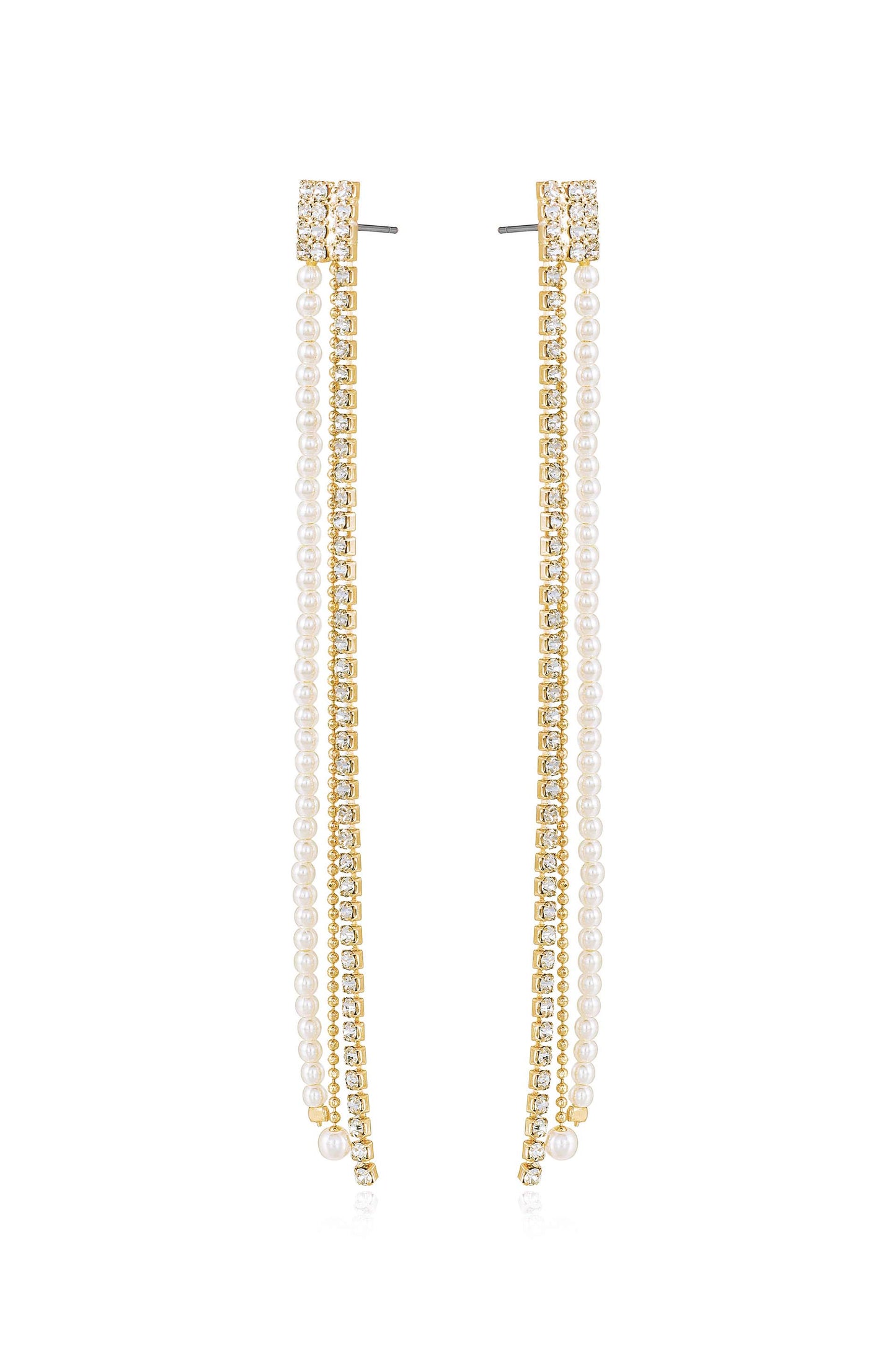 Fireworks Crystal Dangle 18k Gold Plated Earrings side