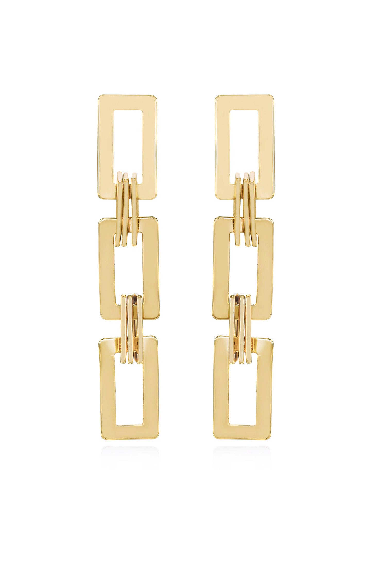 Odessa Dangle 18k Gold Plated Link Earrings